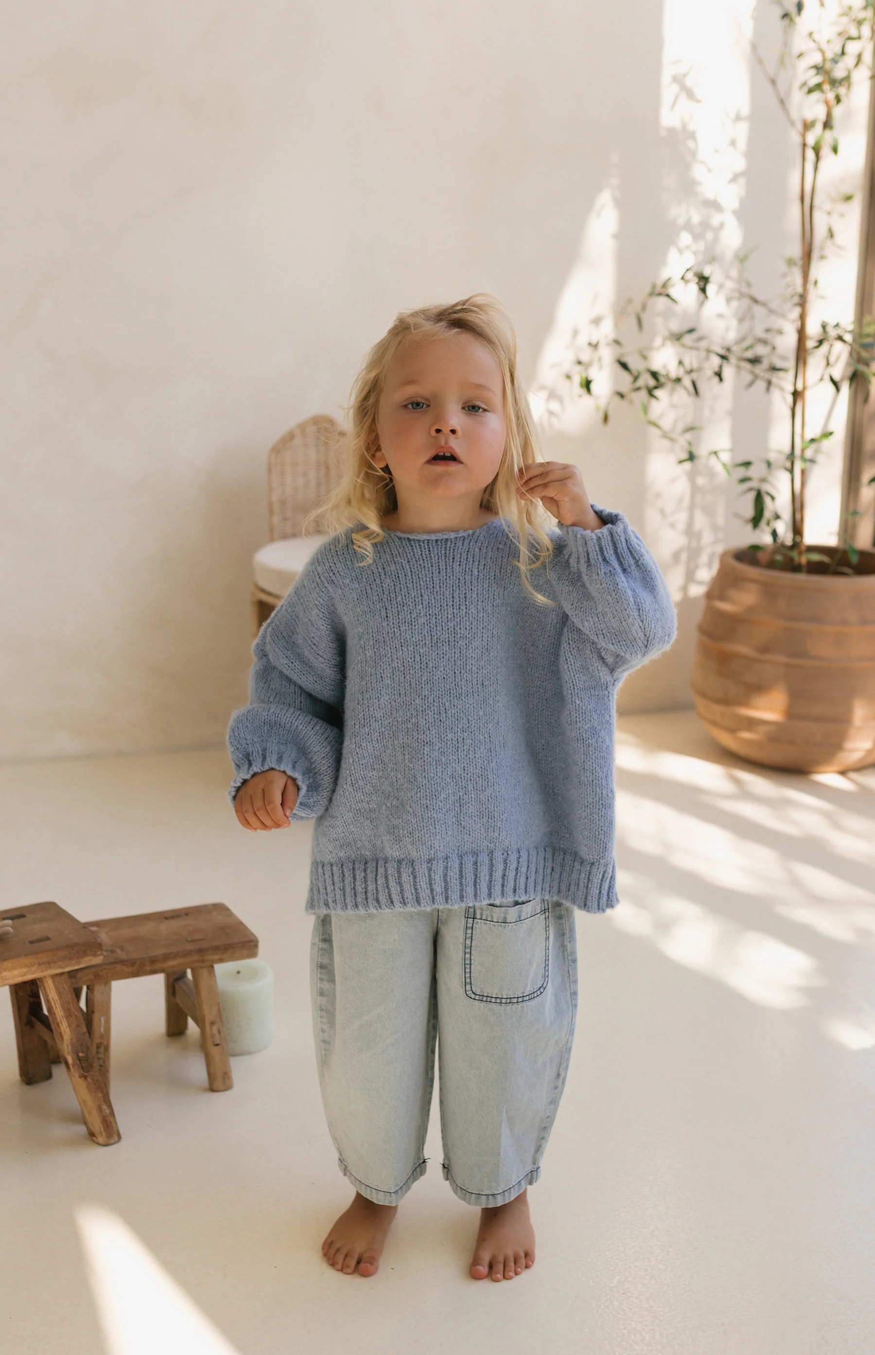 AGNES TIE BACK KNIT - BLUE - Image 2