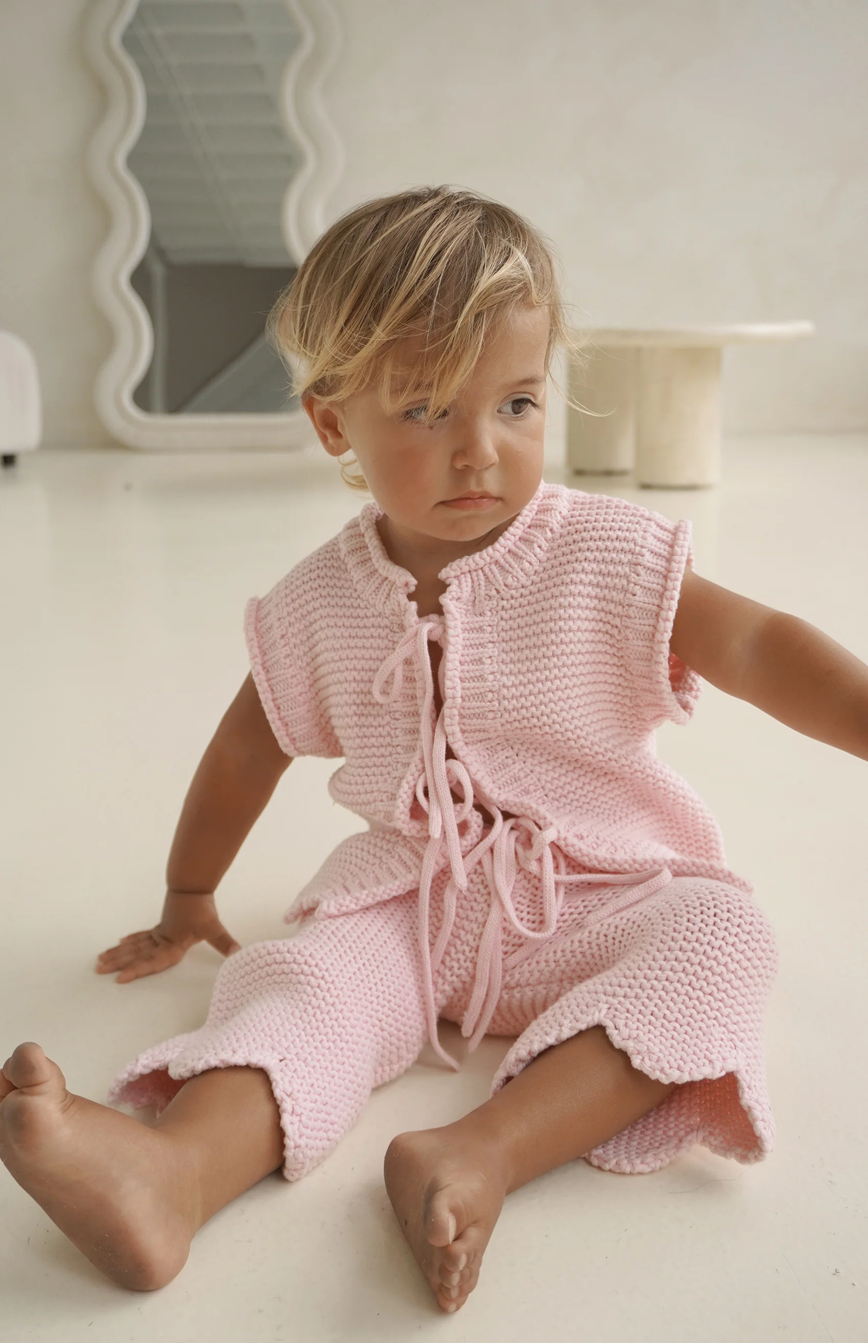 AUDREY FRONT TIE VEST TOP - PINK