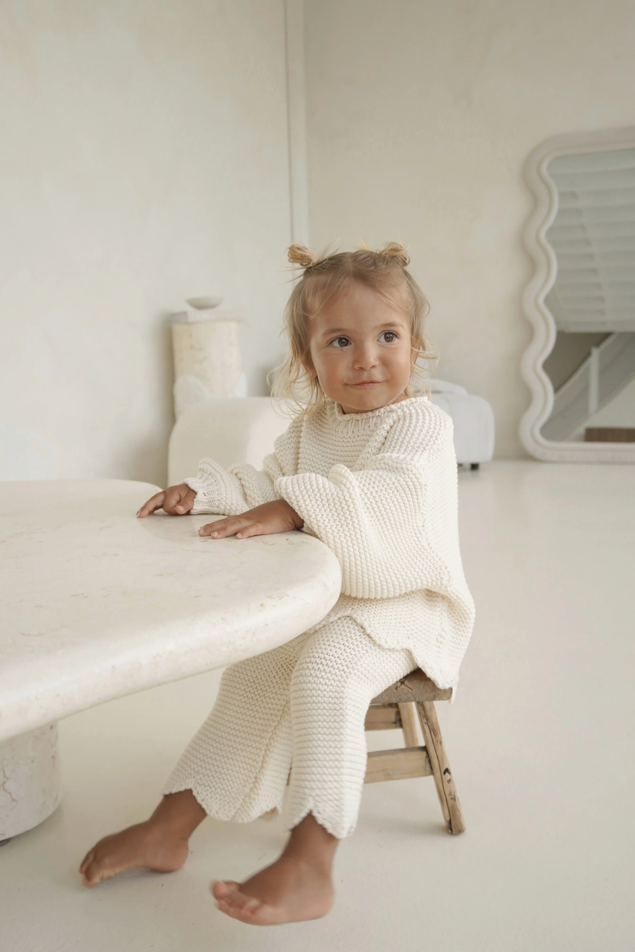 AUDREY KNIT PANT - CREAM - Image 2