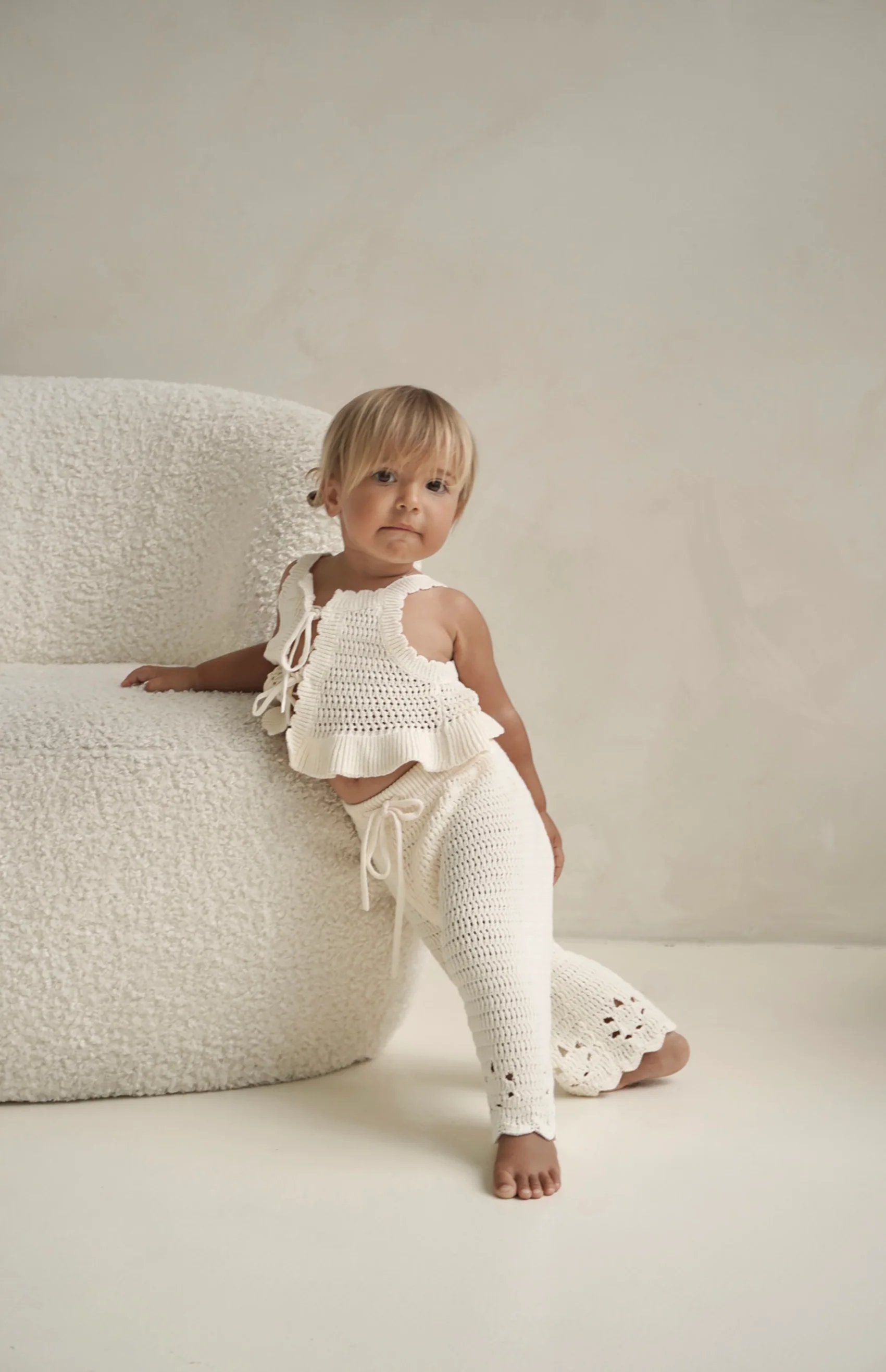 AVA CROCHET PANT - CREAM - Image 2