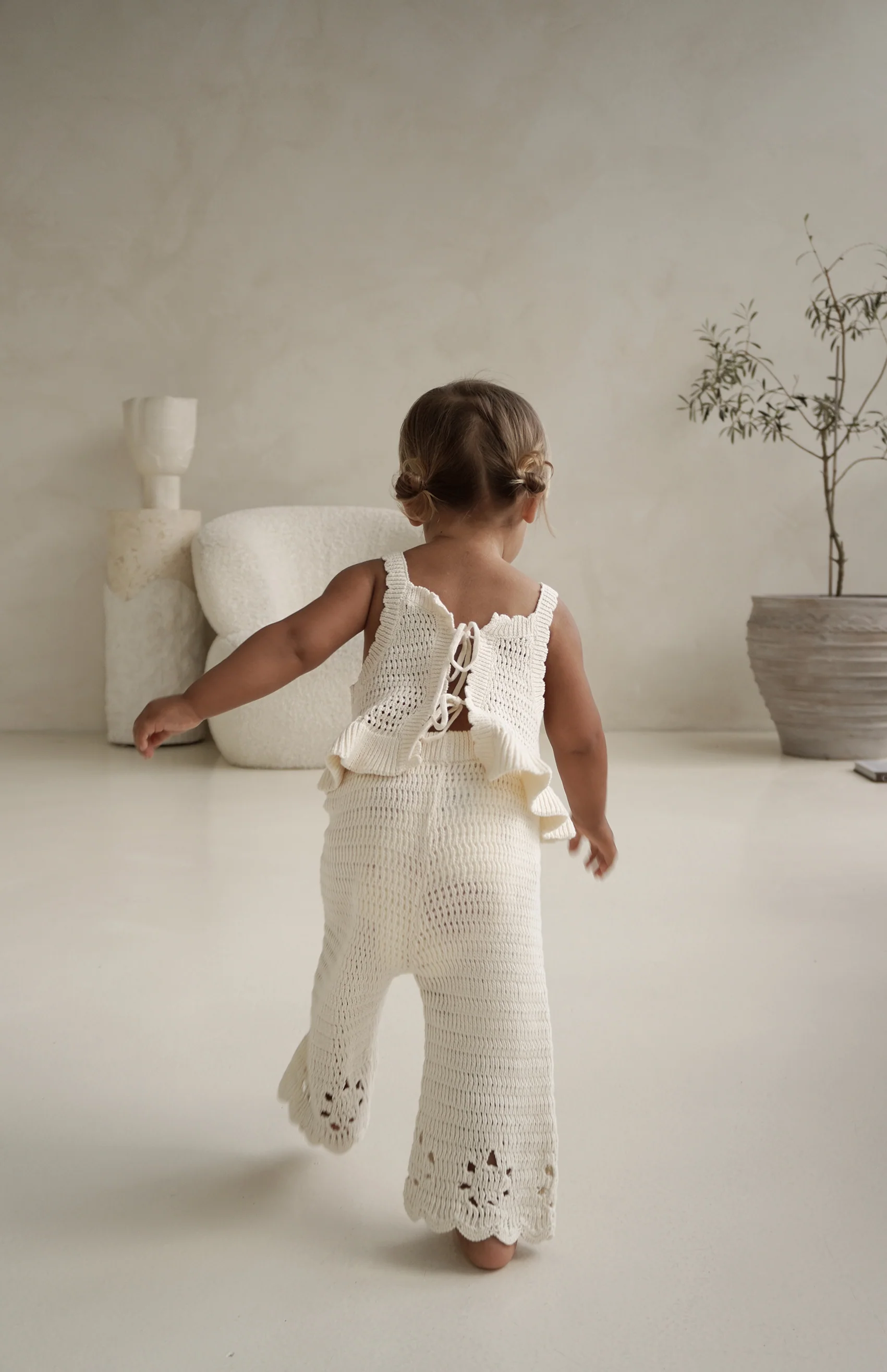 AVA CROCHET PANT - CREAM - Image 3