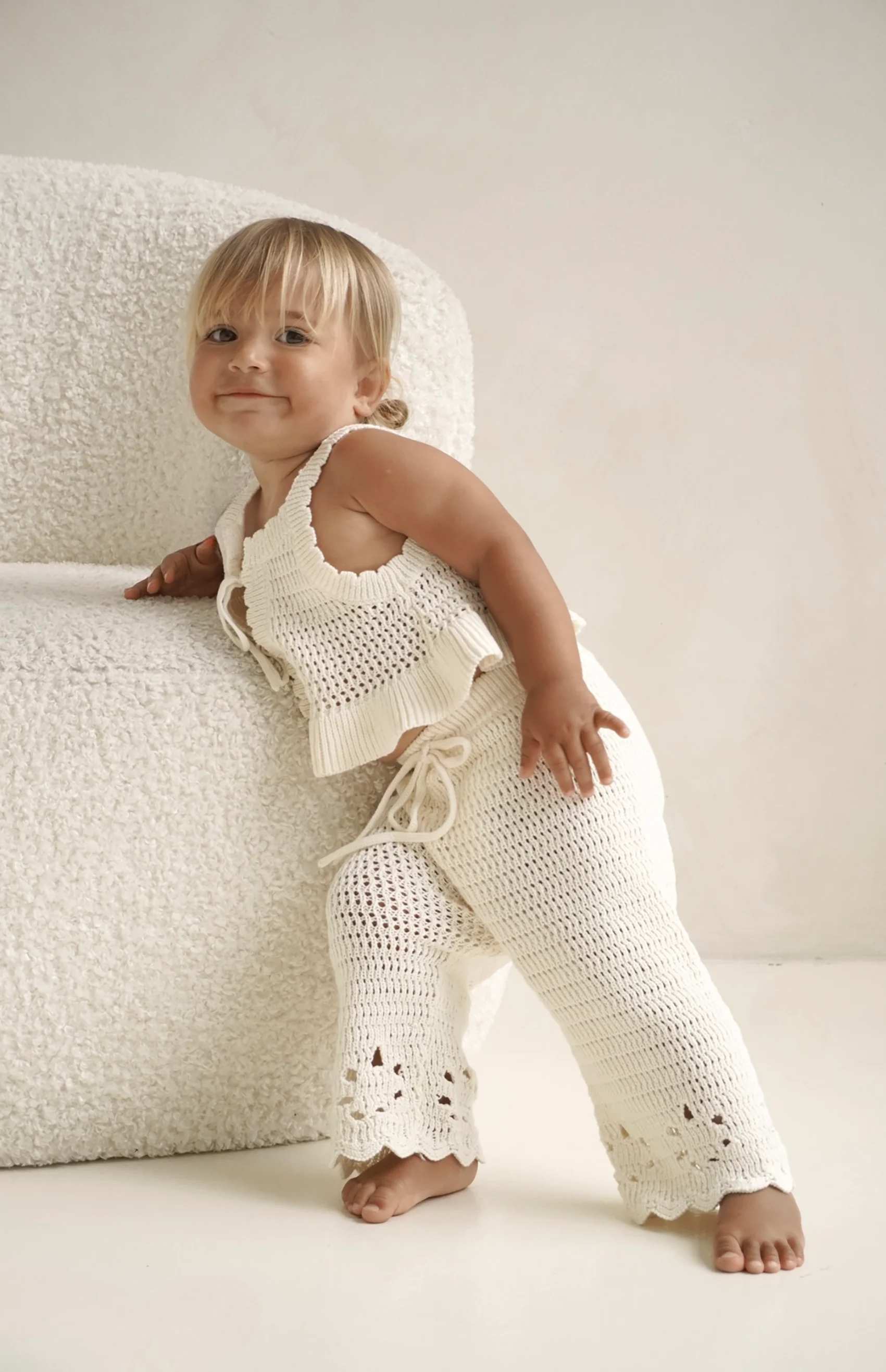 AVA CROCHET PANT - CREAM - Image 4
