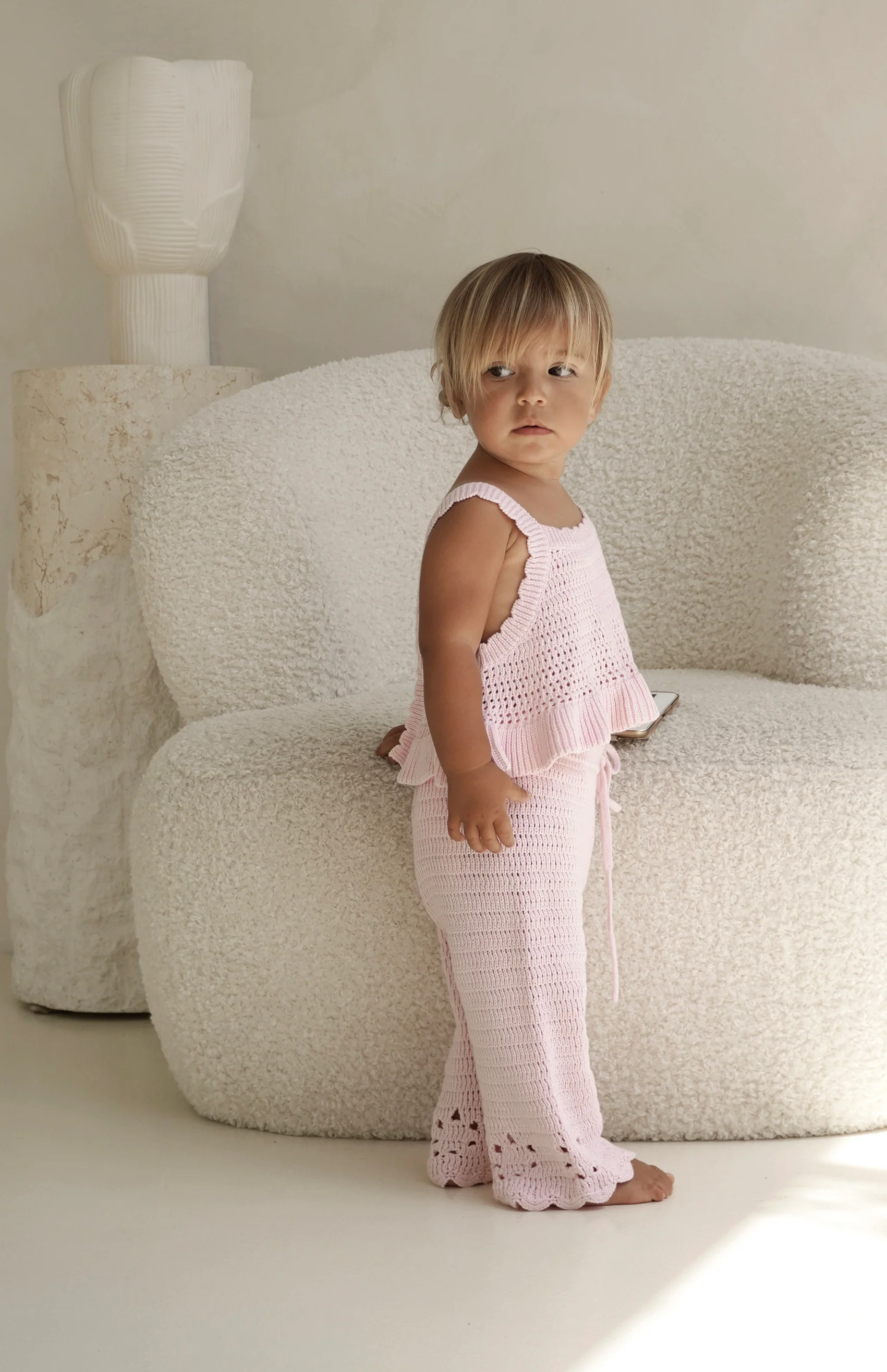 AVA CROCHET PANT - PINK - Image 2