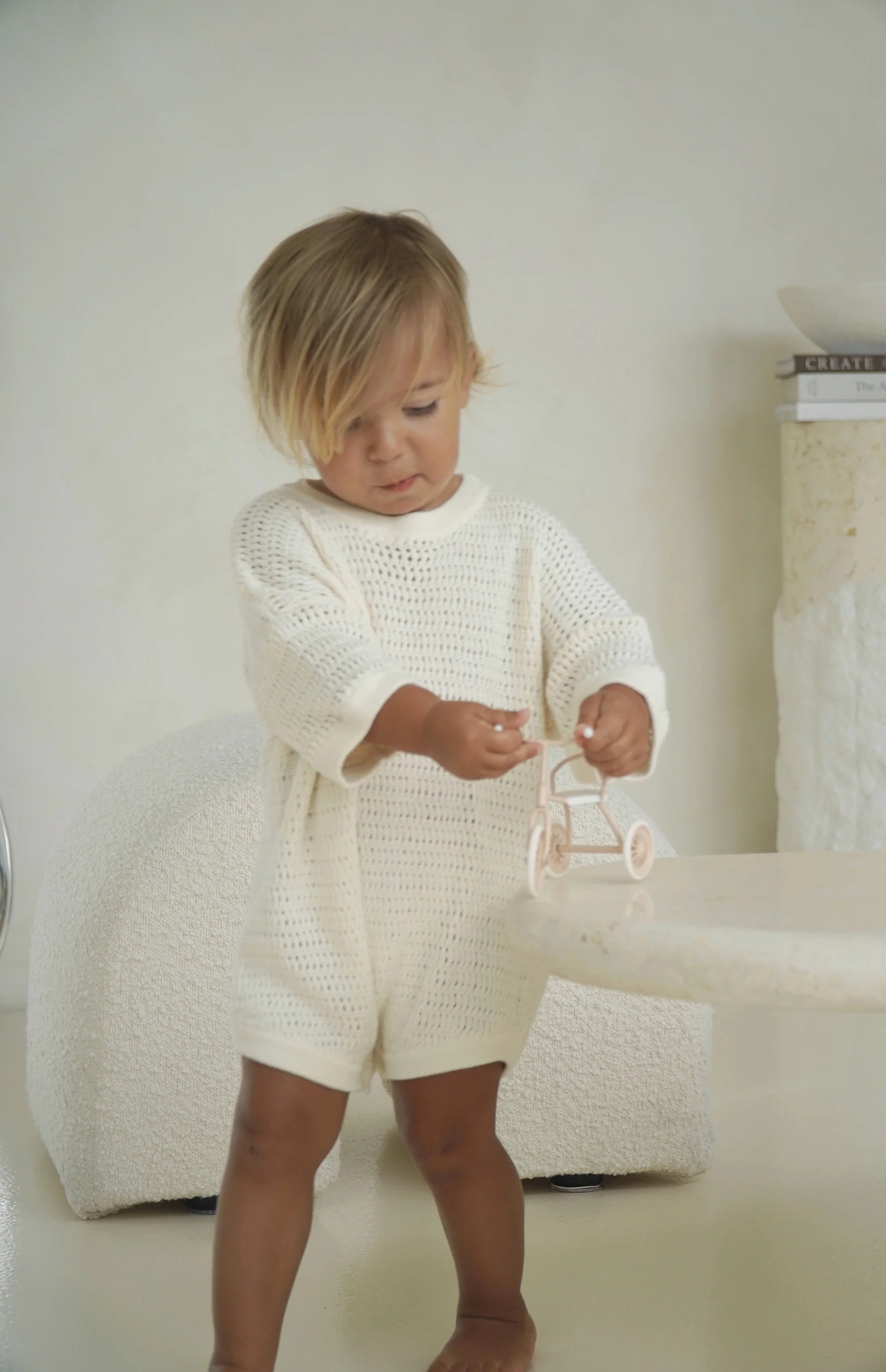 AVA CROCHET ROMPER - CREAM