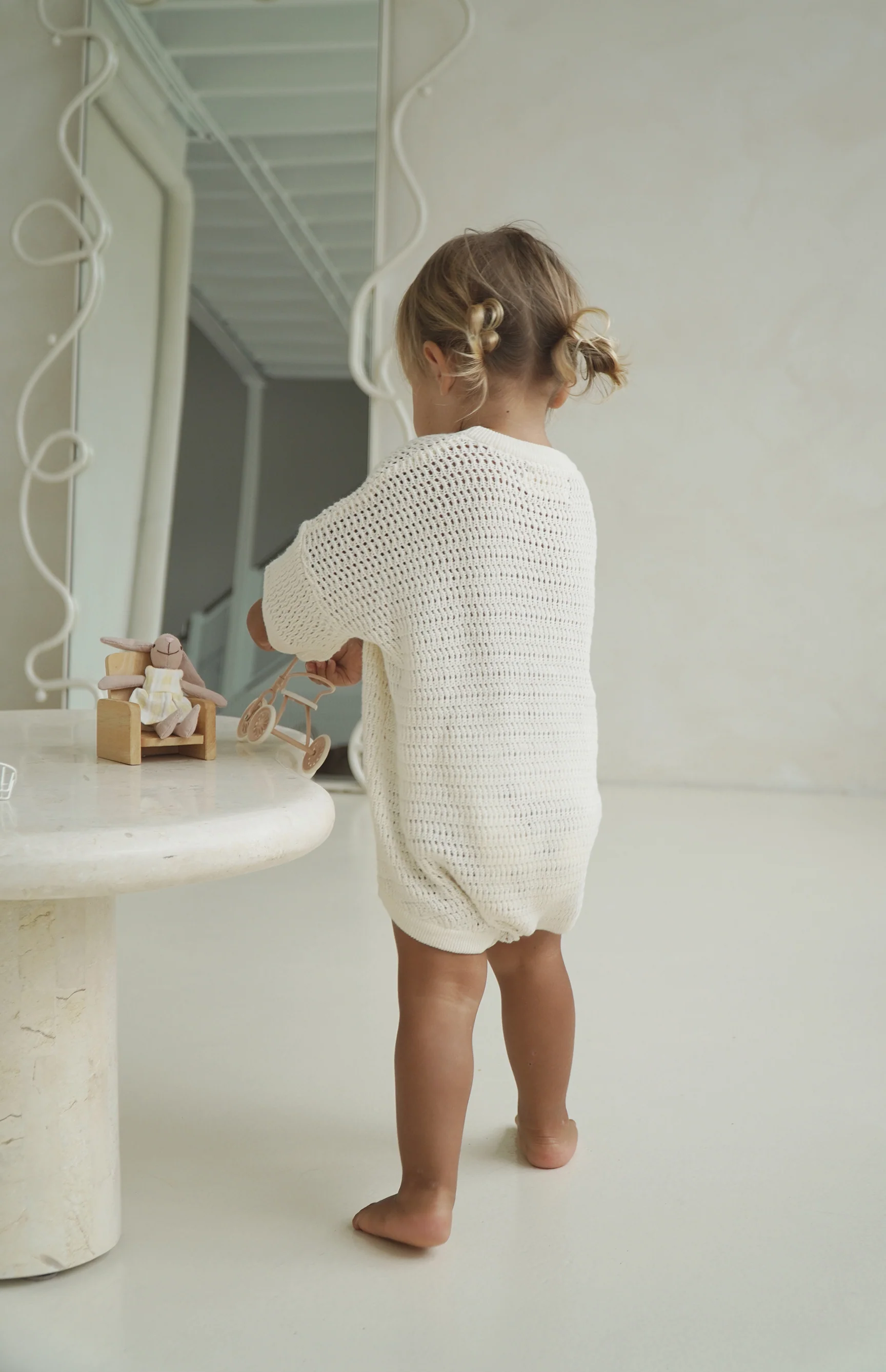 AVA CROCHET ROMPER - CREAM - Image 4