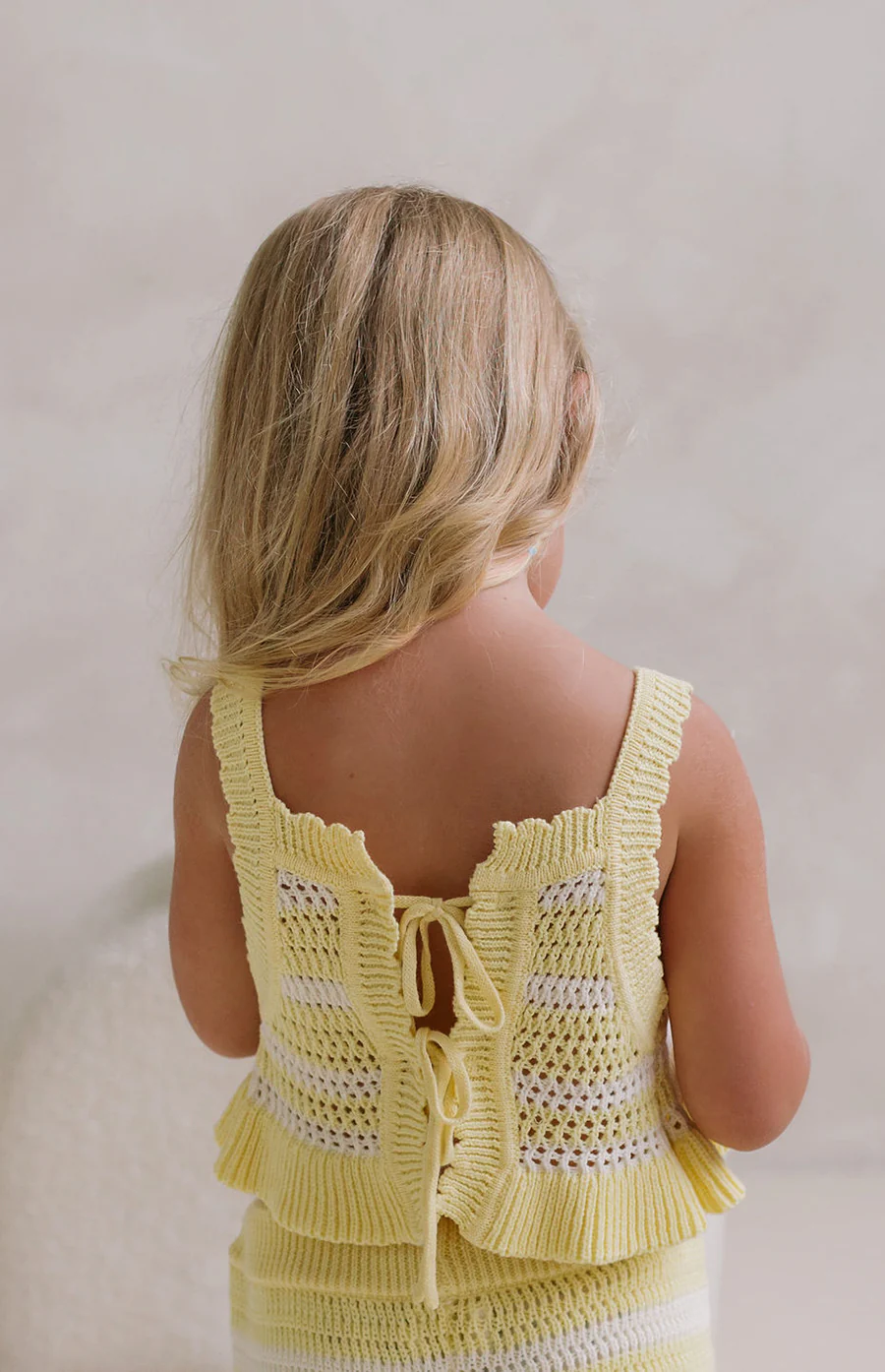 AVA CROCHET TOP - BUTTERCUP STRIPE