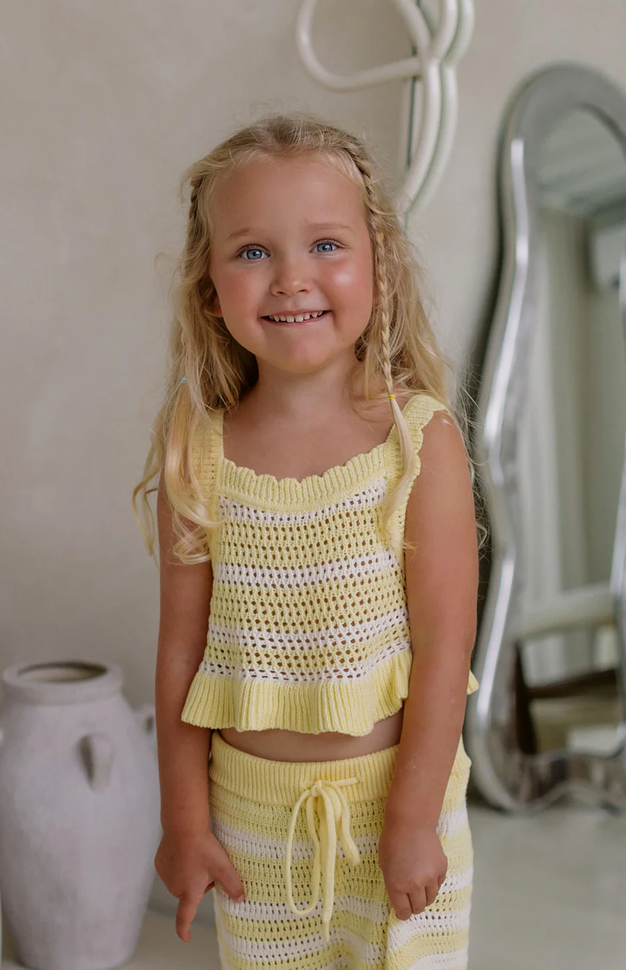 AVA CROCHET TOP - BUTTERCUP STRIPE - Image 2