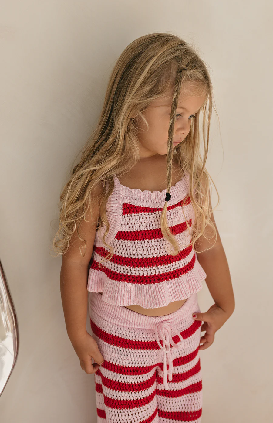 AVA CROCHET TOP - POPPY STRIPE - Image 2
