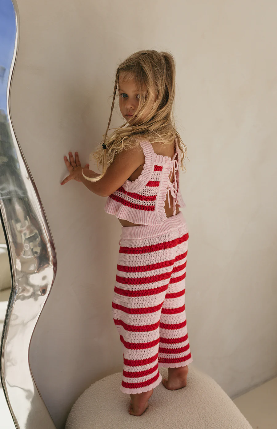 AVA CROCHET TOP - POPPY STRIPE - Image 5