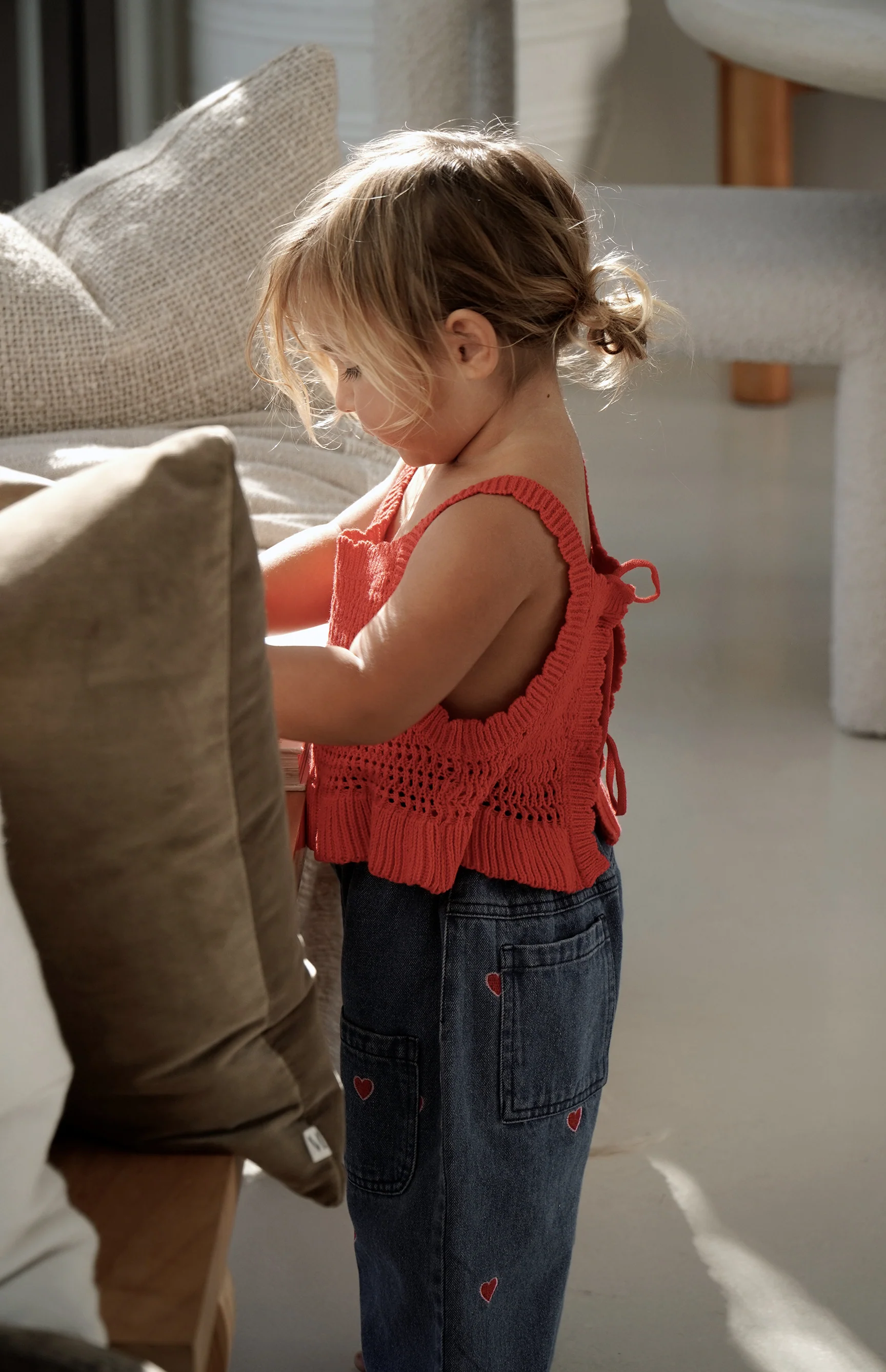 AVA CROCHET TOP - RED - Image 3