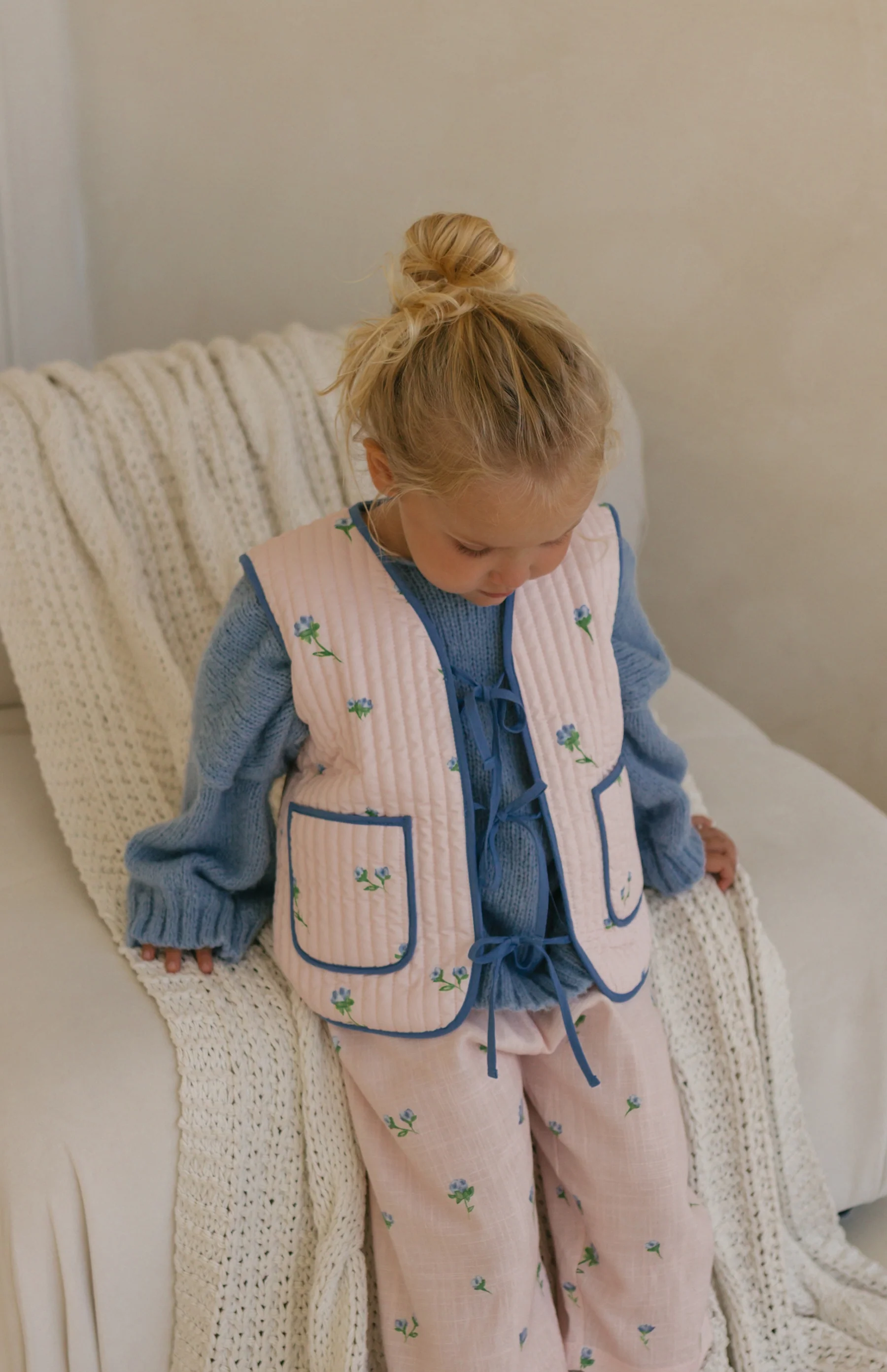 BELLE FLEUR FRONT TIE VEST - BLUSH - Image 2