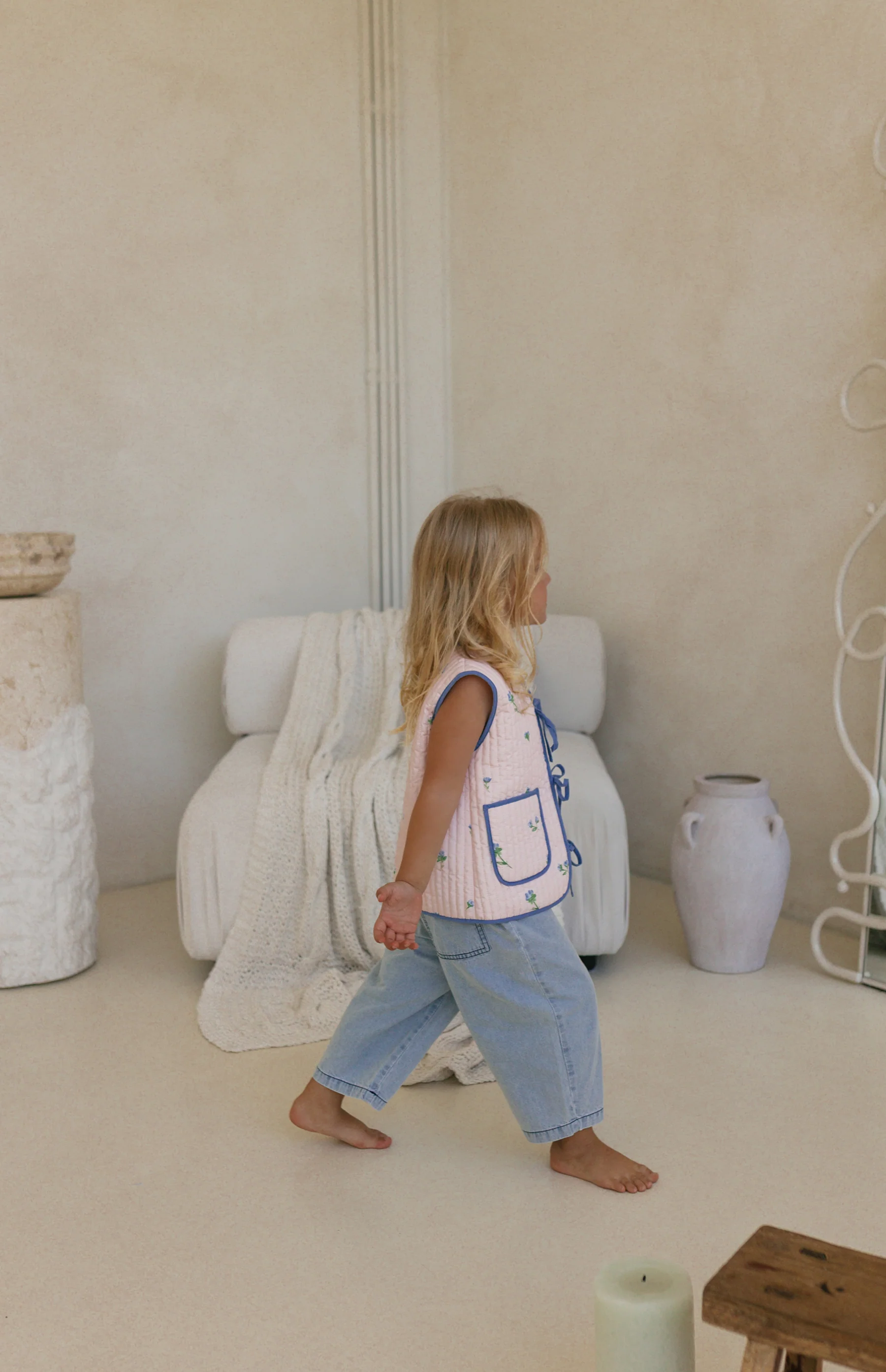 BELLE FLEUR FRONT TIE VEST - BLUSH - Image 4