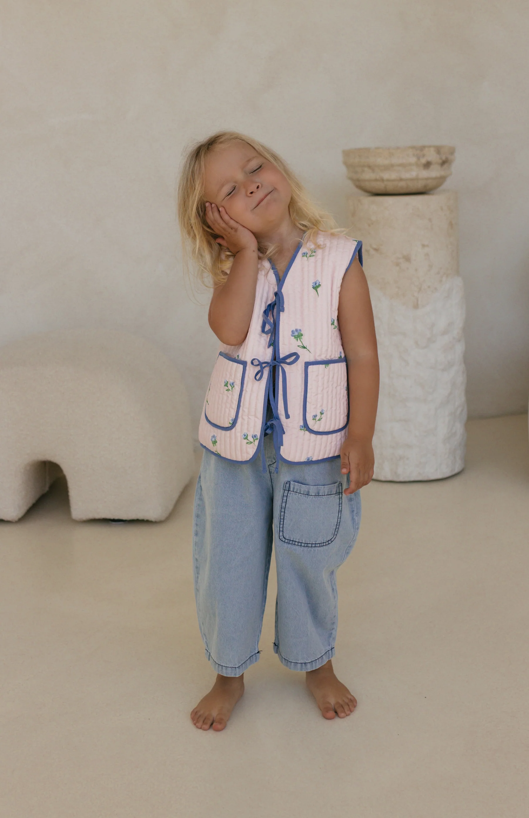 BELLE FLEUR FRONT TIE VEST - BLUSH - Image 5