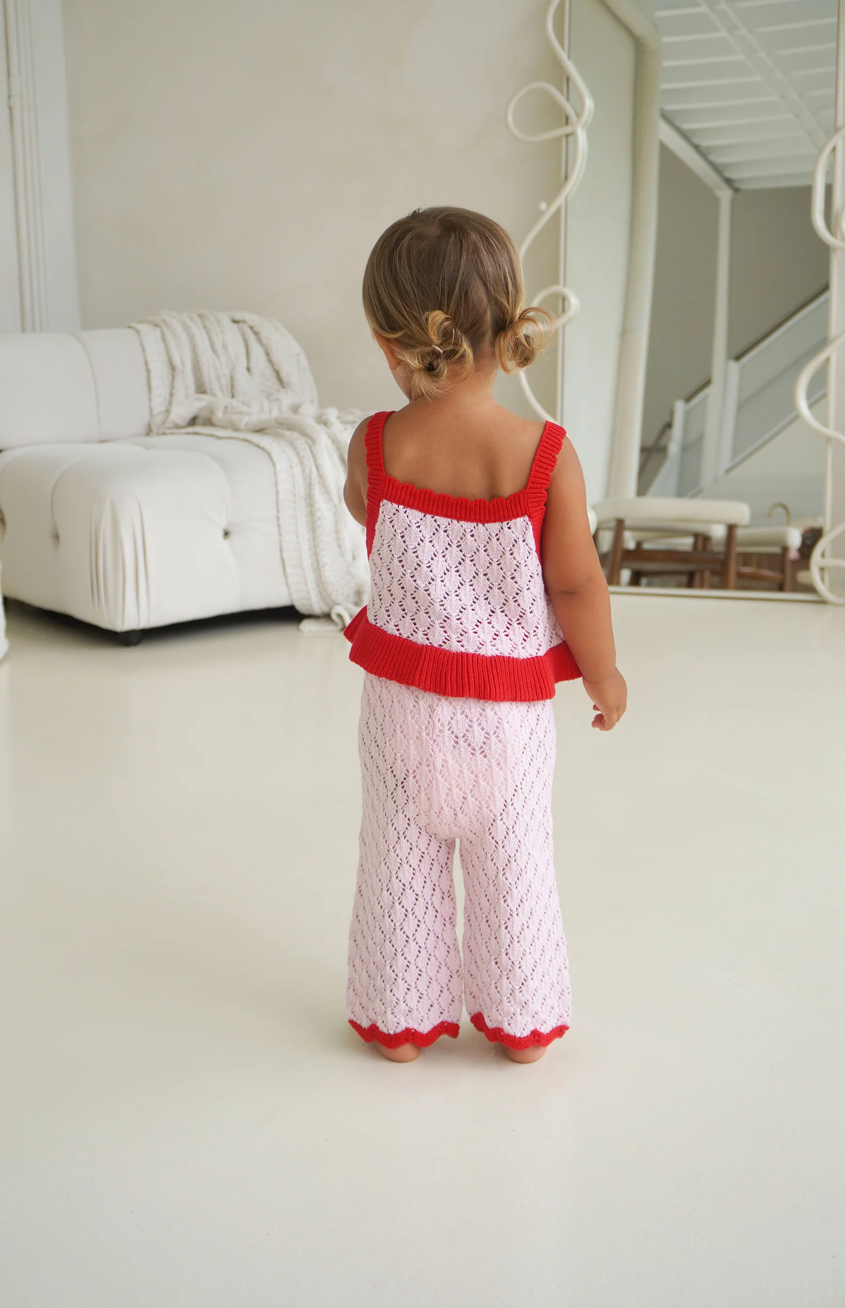 BIRDIE CROCHET PANT - PINK/RED - Image 4