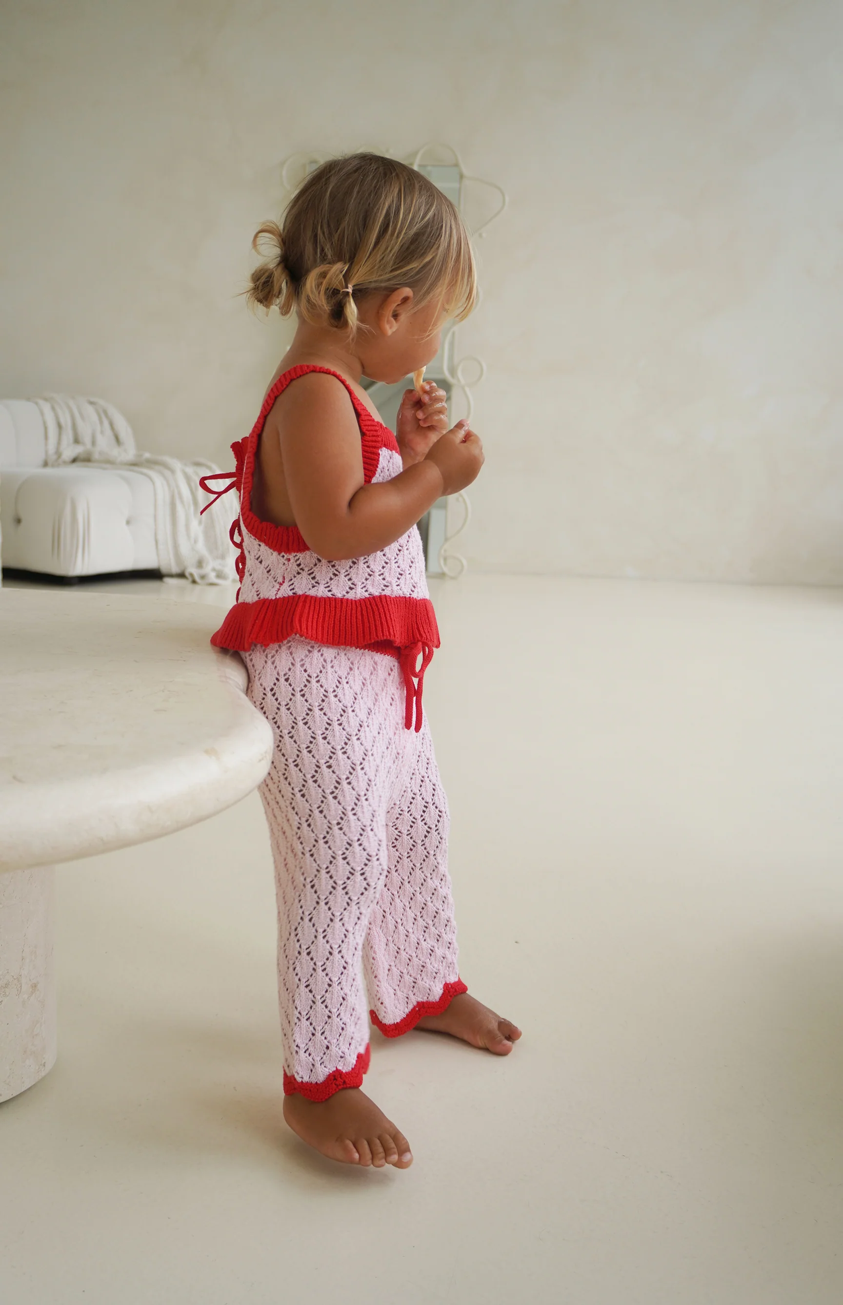 BIRDIE CROCHET PANT - PINK/RED - Image 6