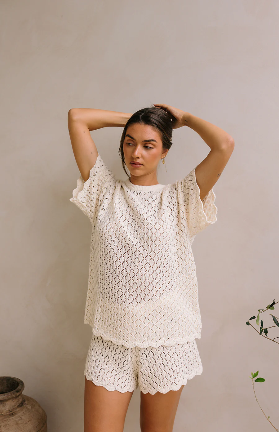 BIRDIE CROCHET SHORTS - MAMA CREAM - Image 2