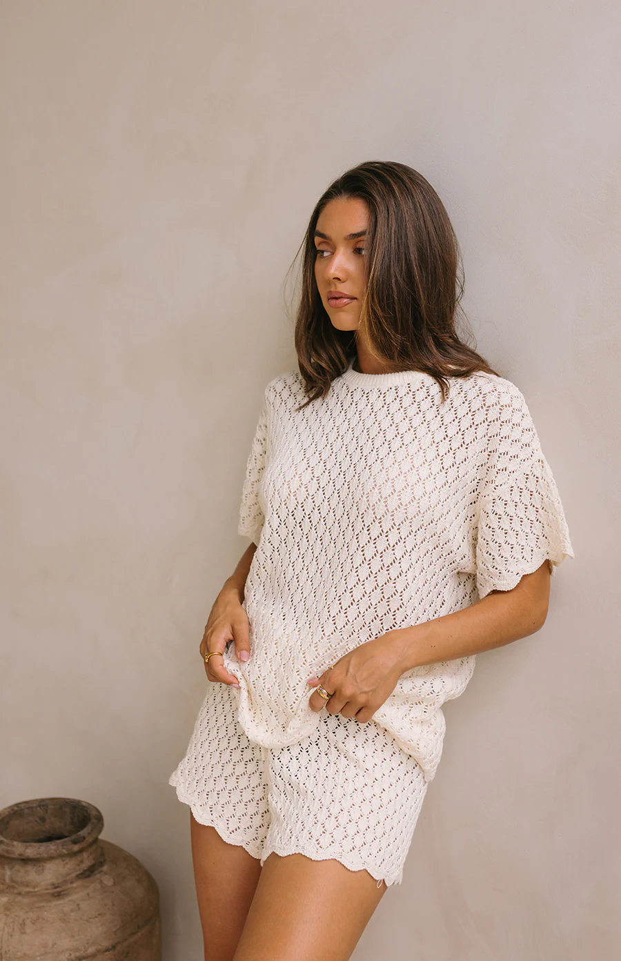 BIRDIE CROCHET TEE - MAMA CREAM - Image 3