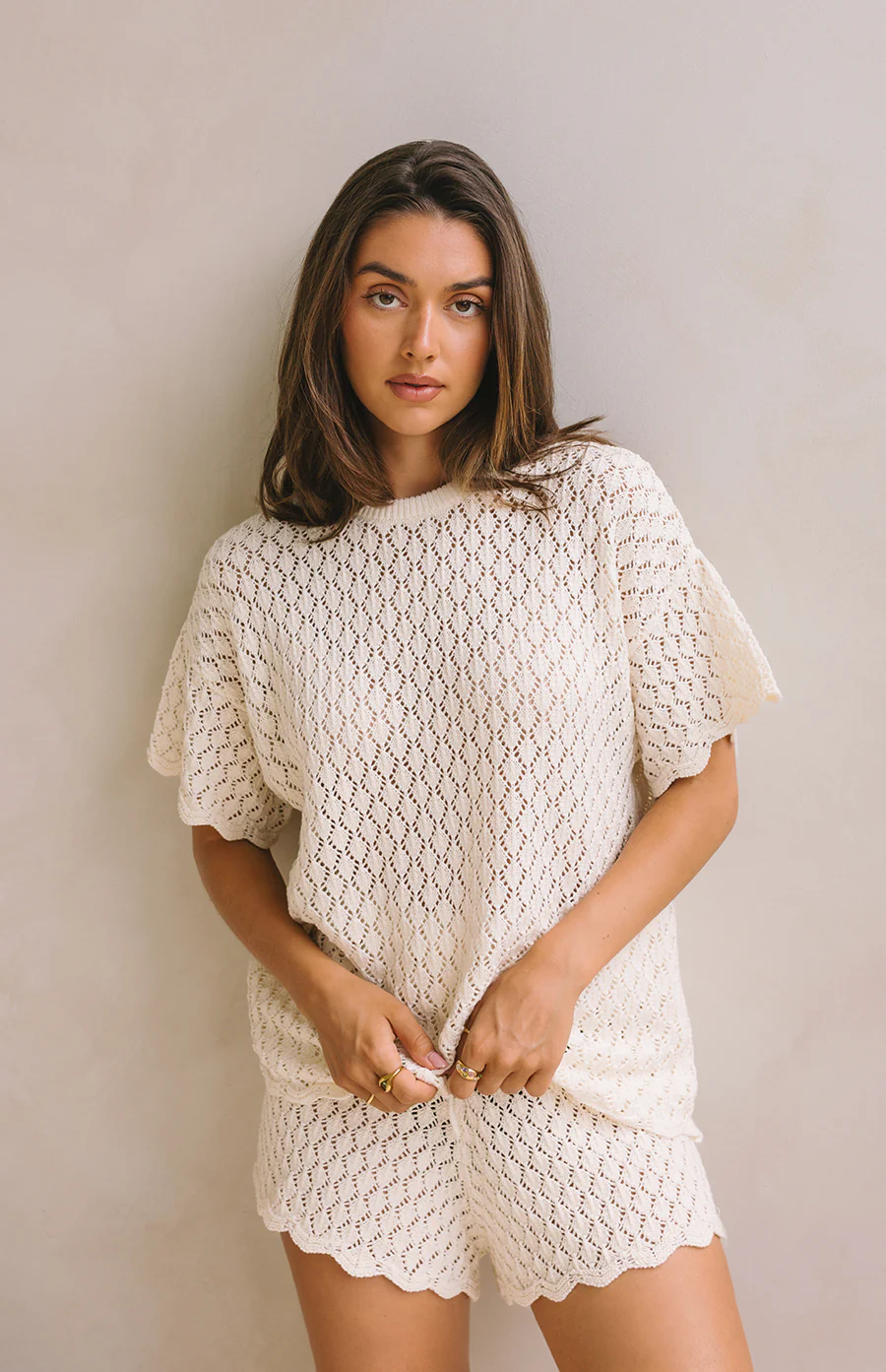 BIRDIE CROCHET TEE - MAMA CREAM - Image 6