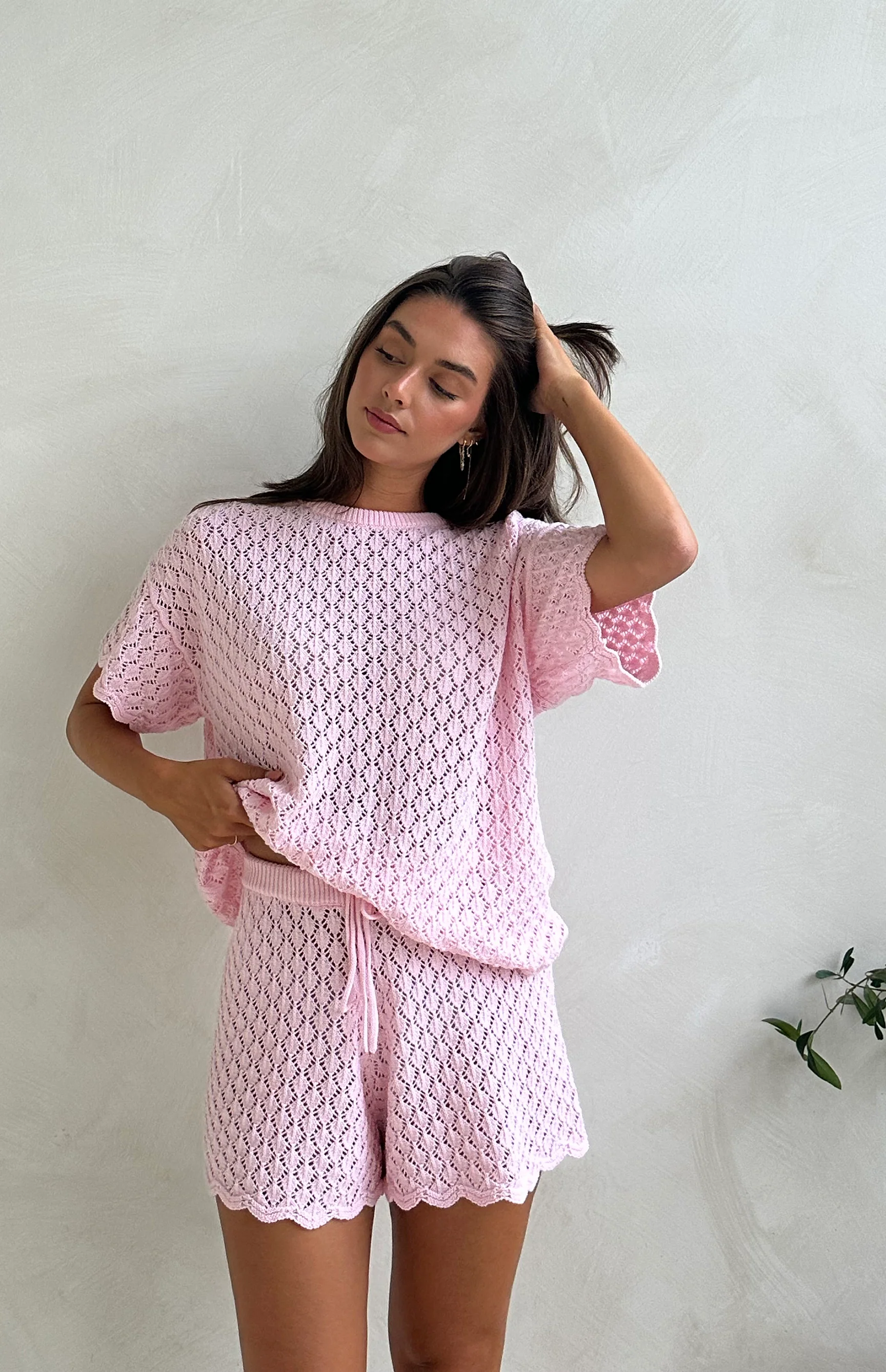 BIRDIE CROCHET TEE - MAMA PINK - Image 2