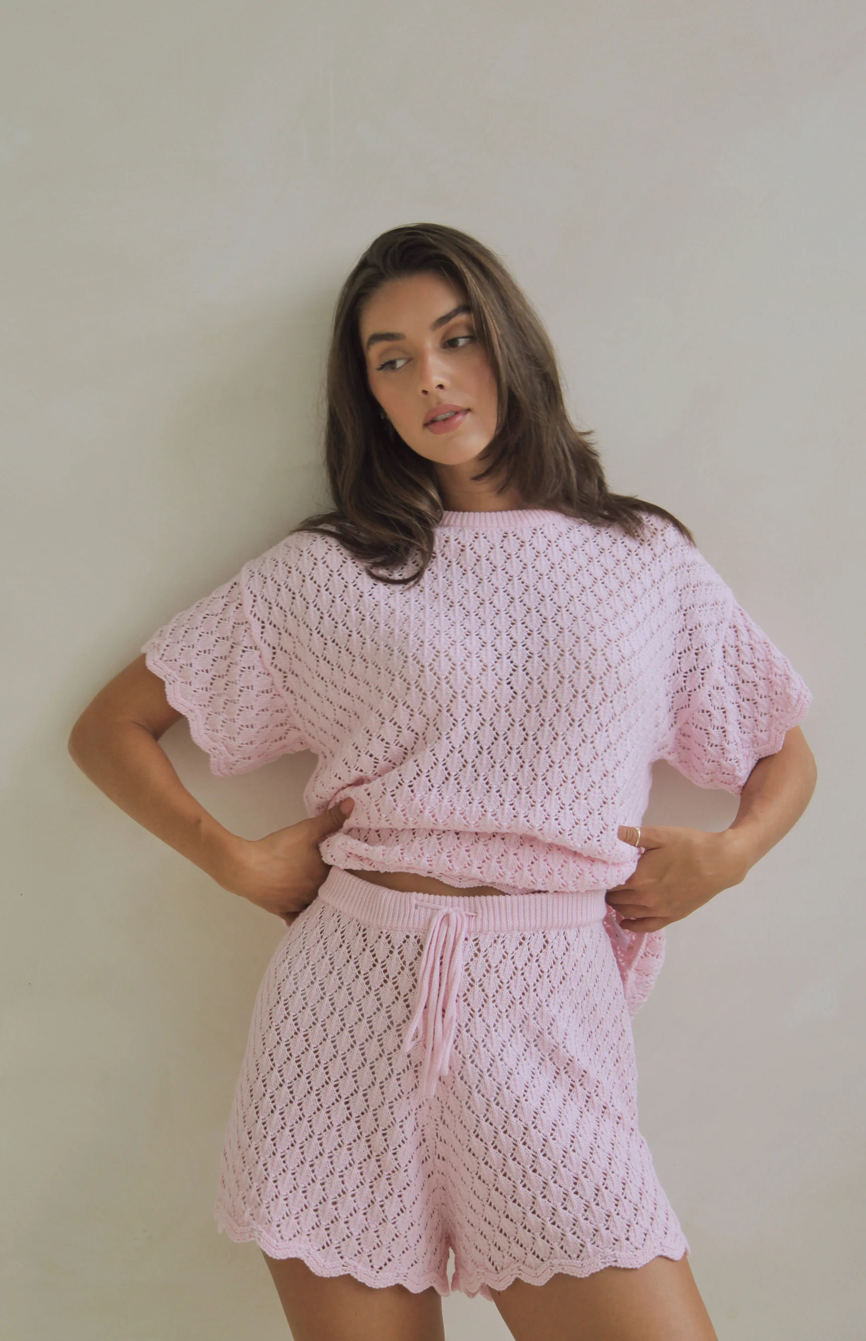 BIRDIE CROCHET TEE - MAMA PINK - Image 3