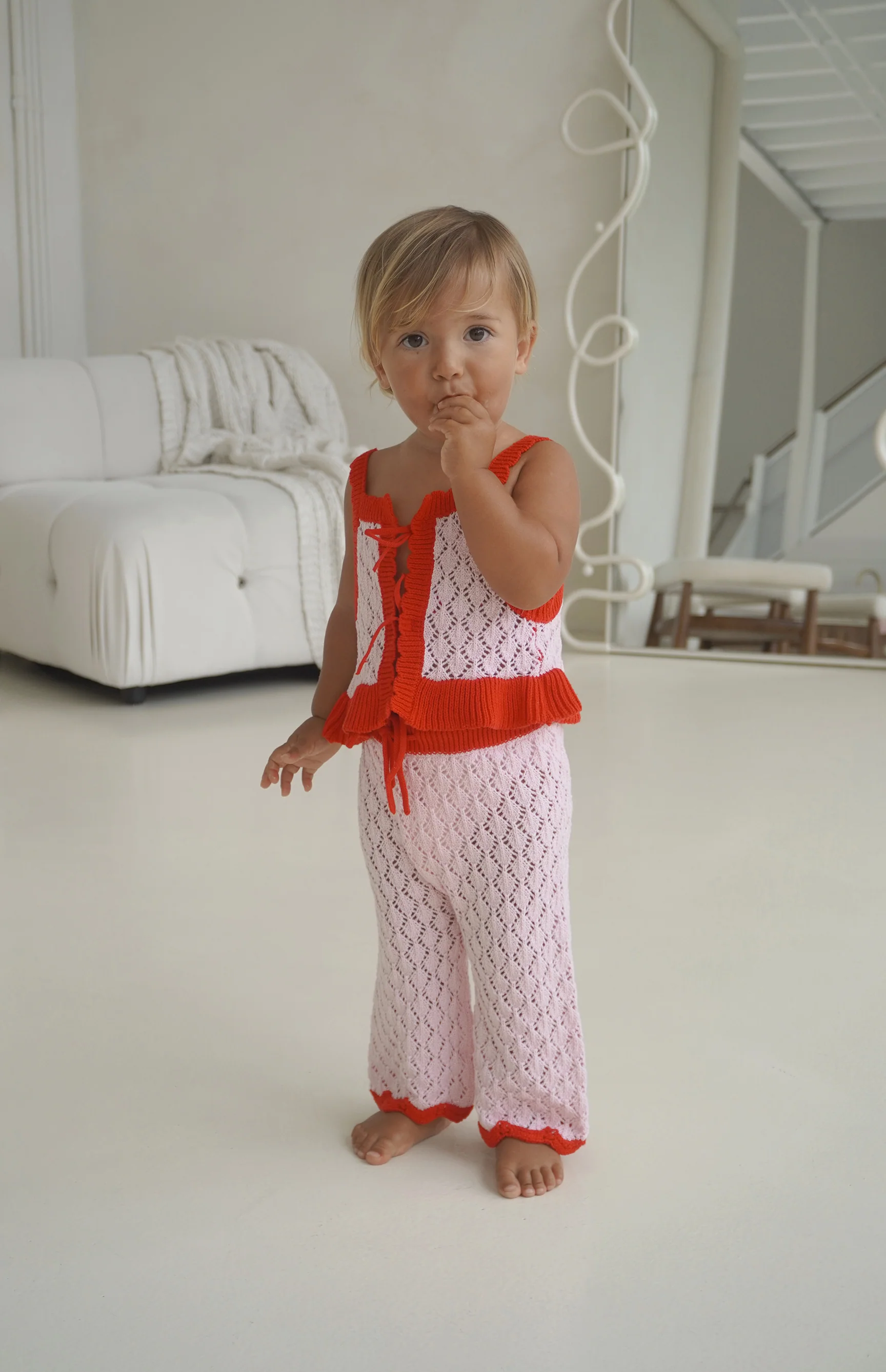 BIRDIE CROCHET TOP - PINK/RED - Image 6