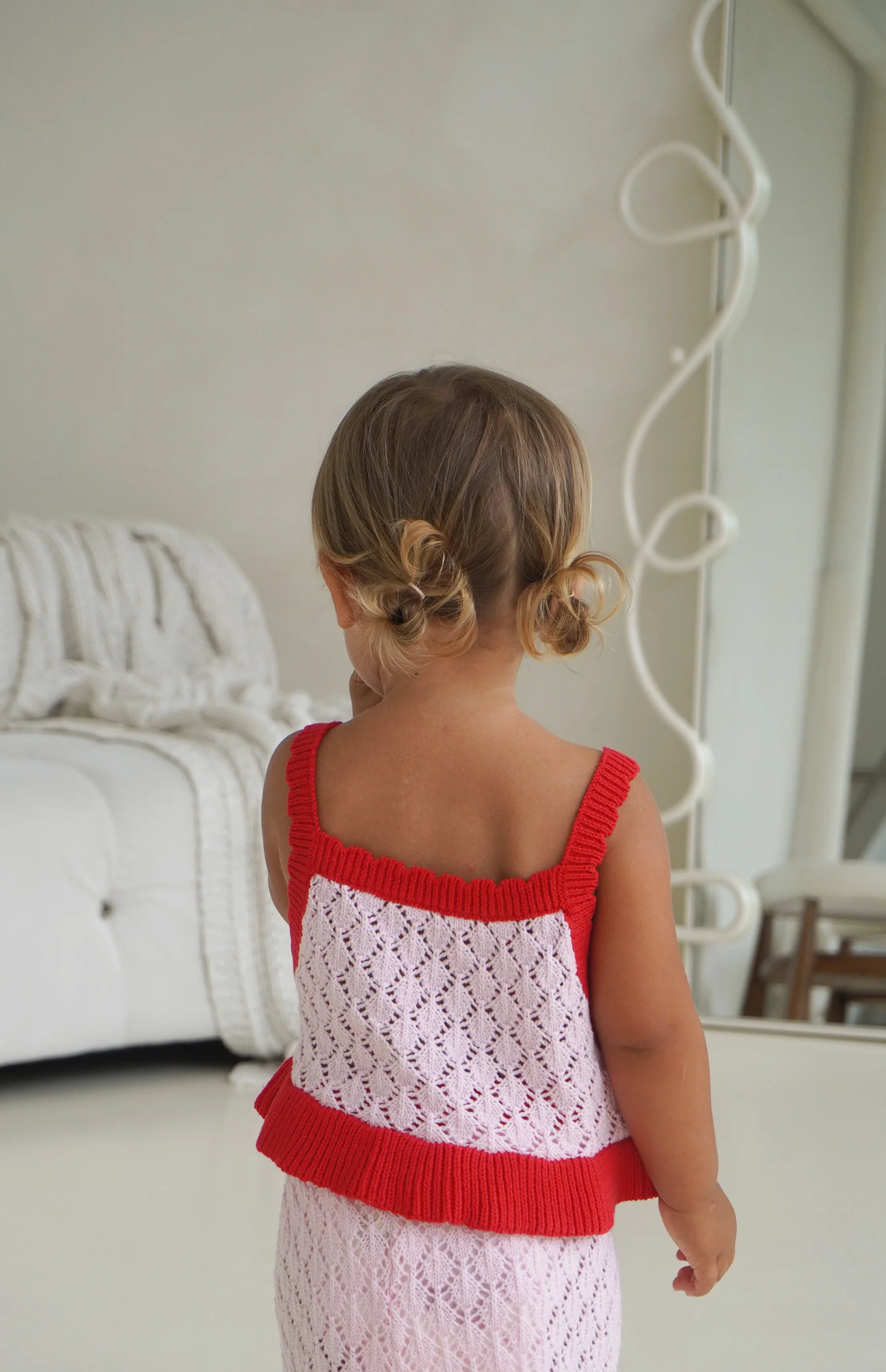BIRDIE CROCHET TOP - PINK/RED - Image 7