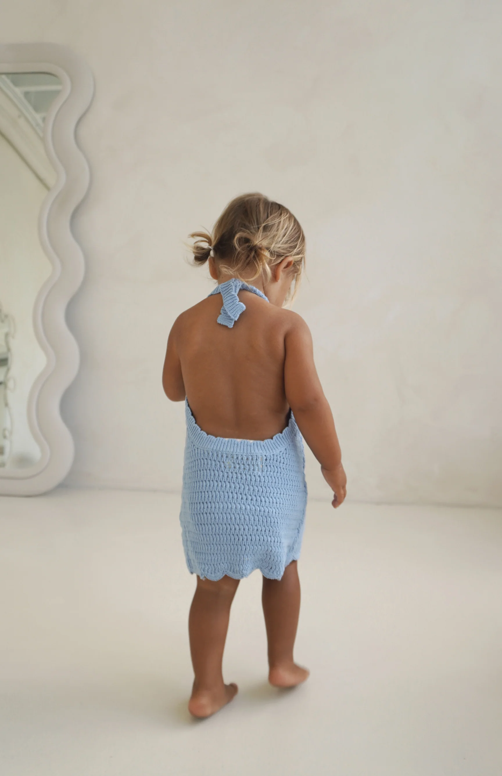 BIRDIE HALTER CROCHET DRESS - AZURE - Image 2