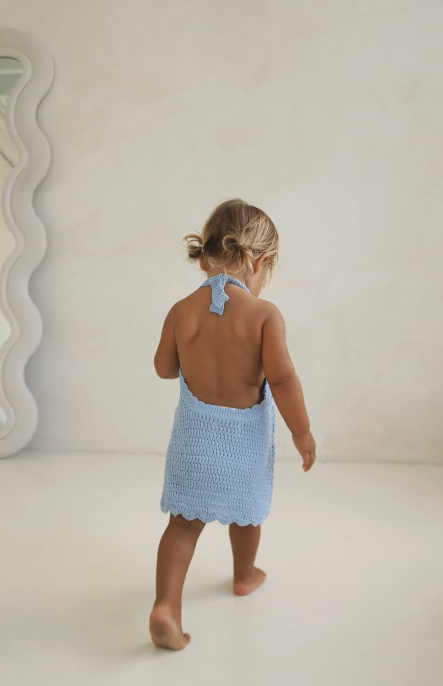 BIRDIE HALTER CROCHET DRESS - AZURE - Image 4