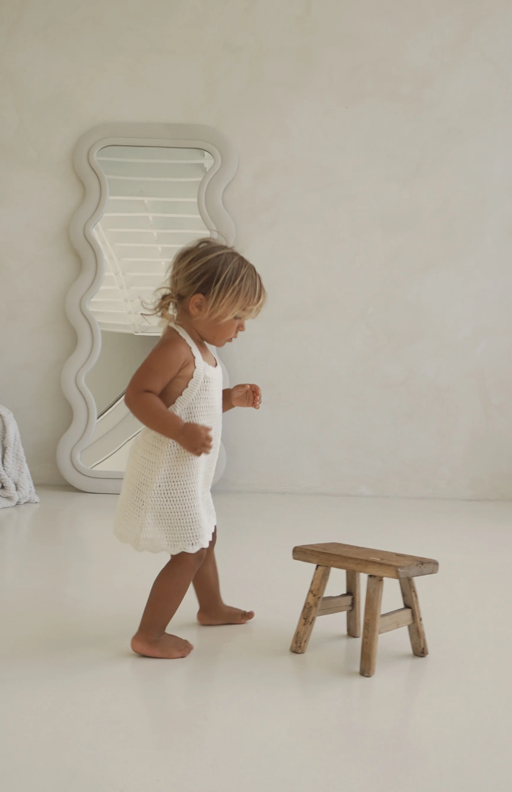 BIRDIE HALTER CROCHET DRESS - CREAM - Image 4
