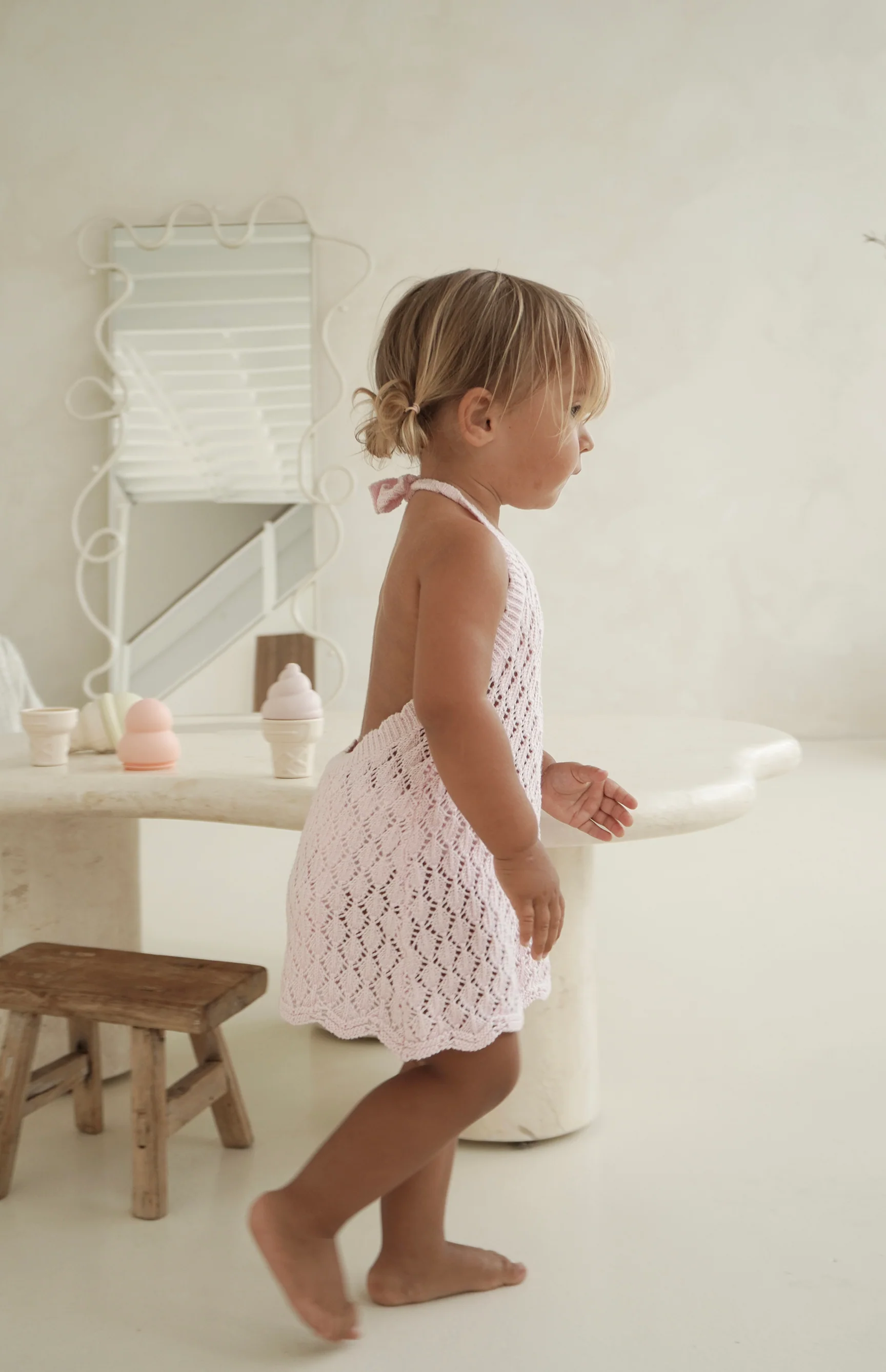 BIRDIE HALTER CROCHET DRESS - PINK - Image 6