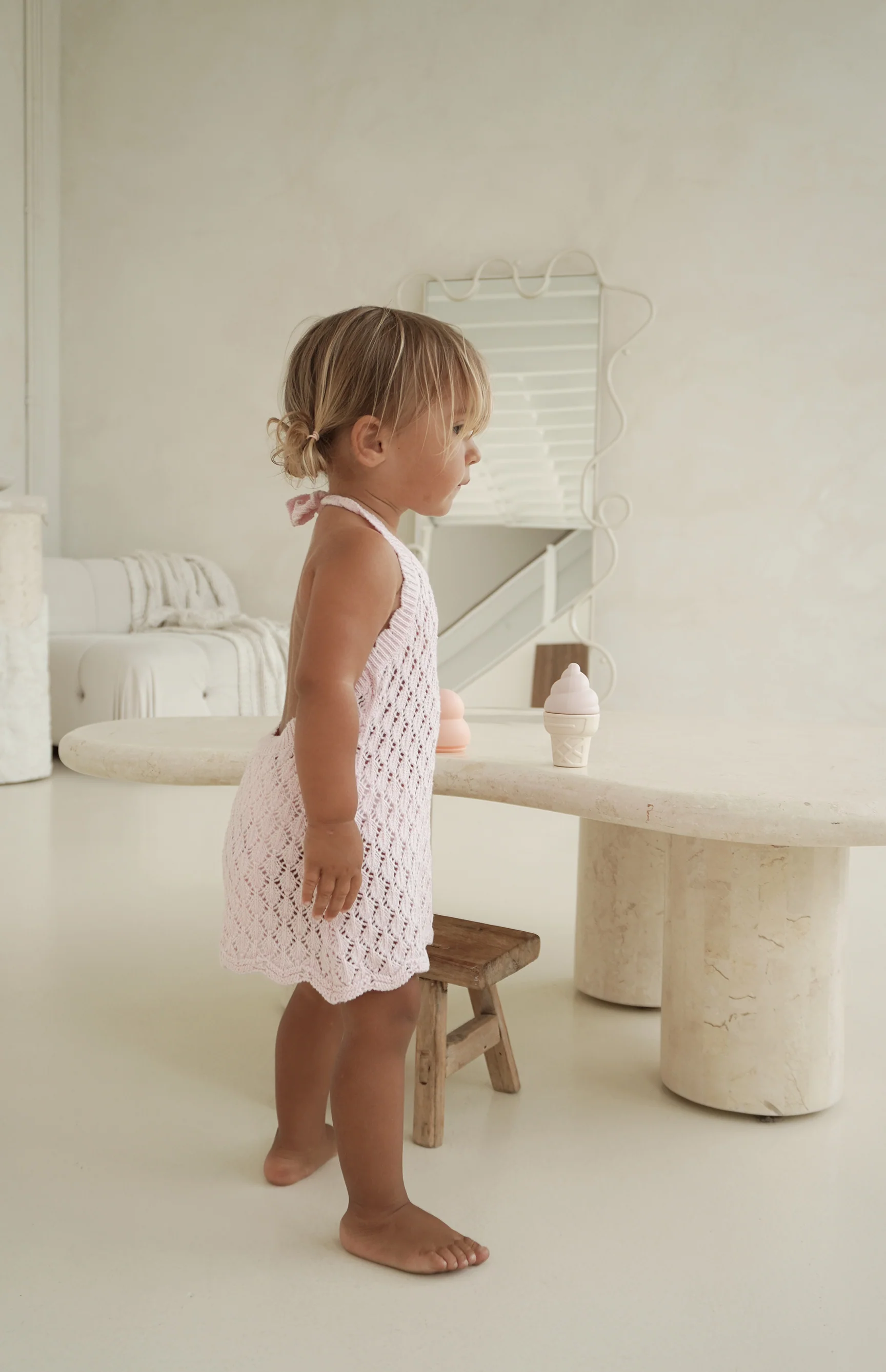 BIRDIE HALTER CROCHET DRESS - PINK - Image 7