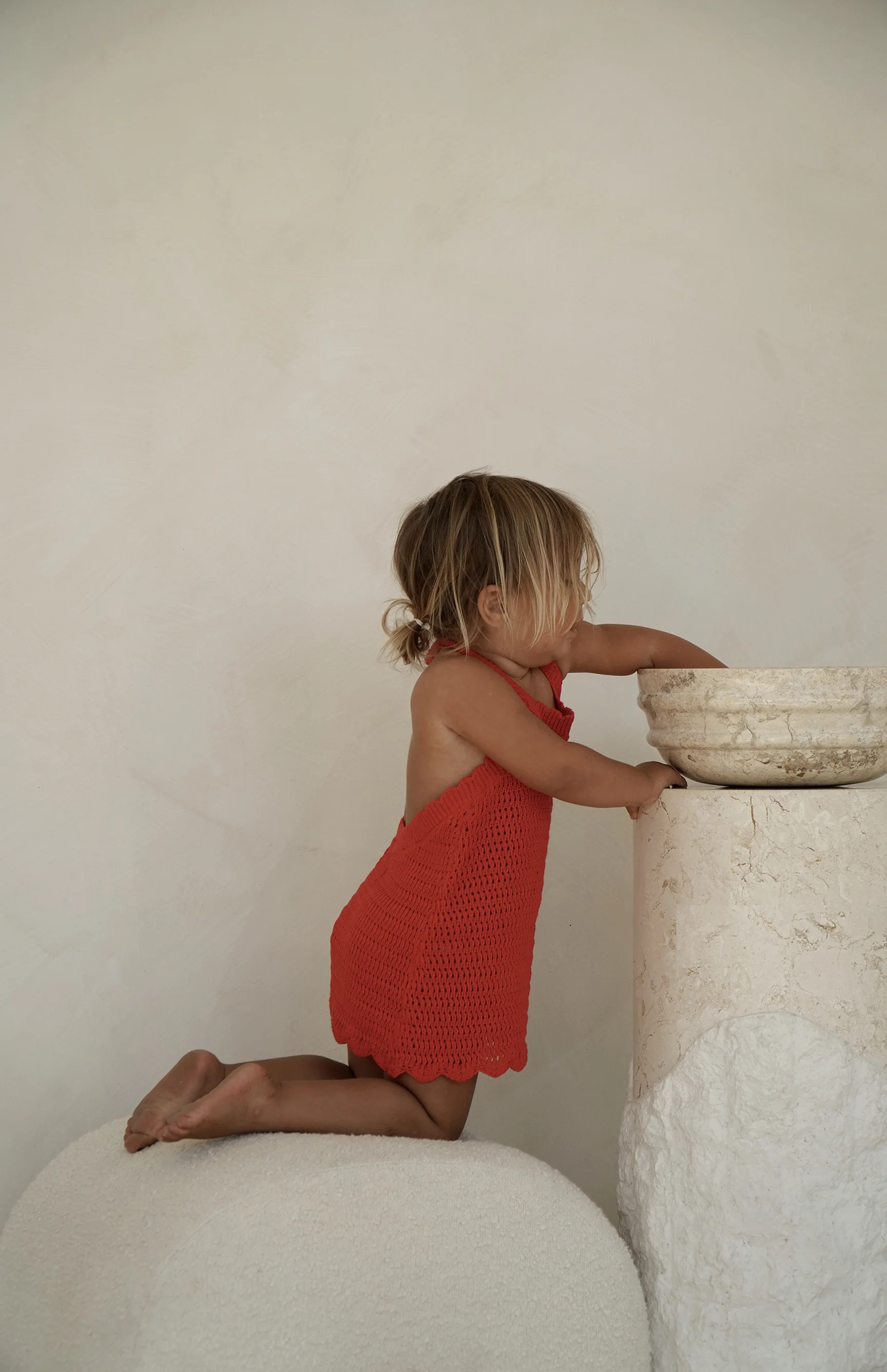 BIRDIE HALTER CROCHET DRESS - RED - Image 4