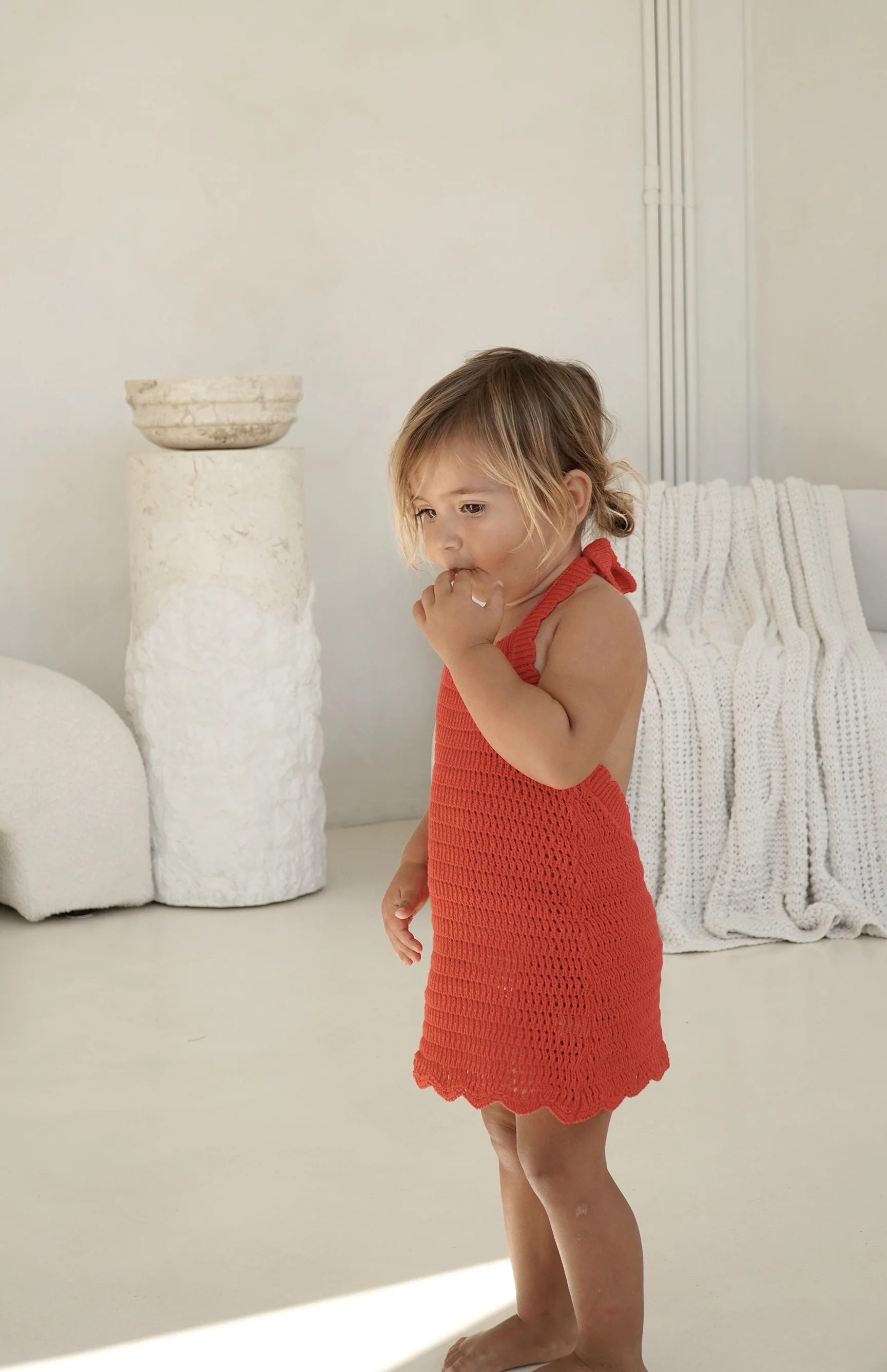 BIRDIE HALTER CROCHET DRESS - RED - Image 5