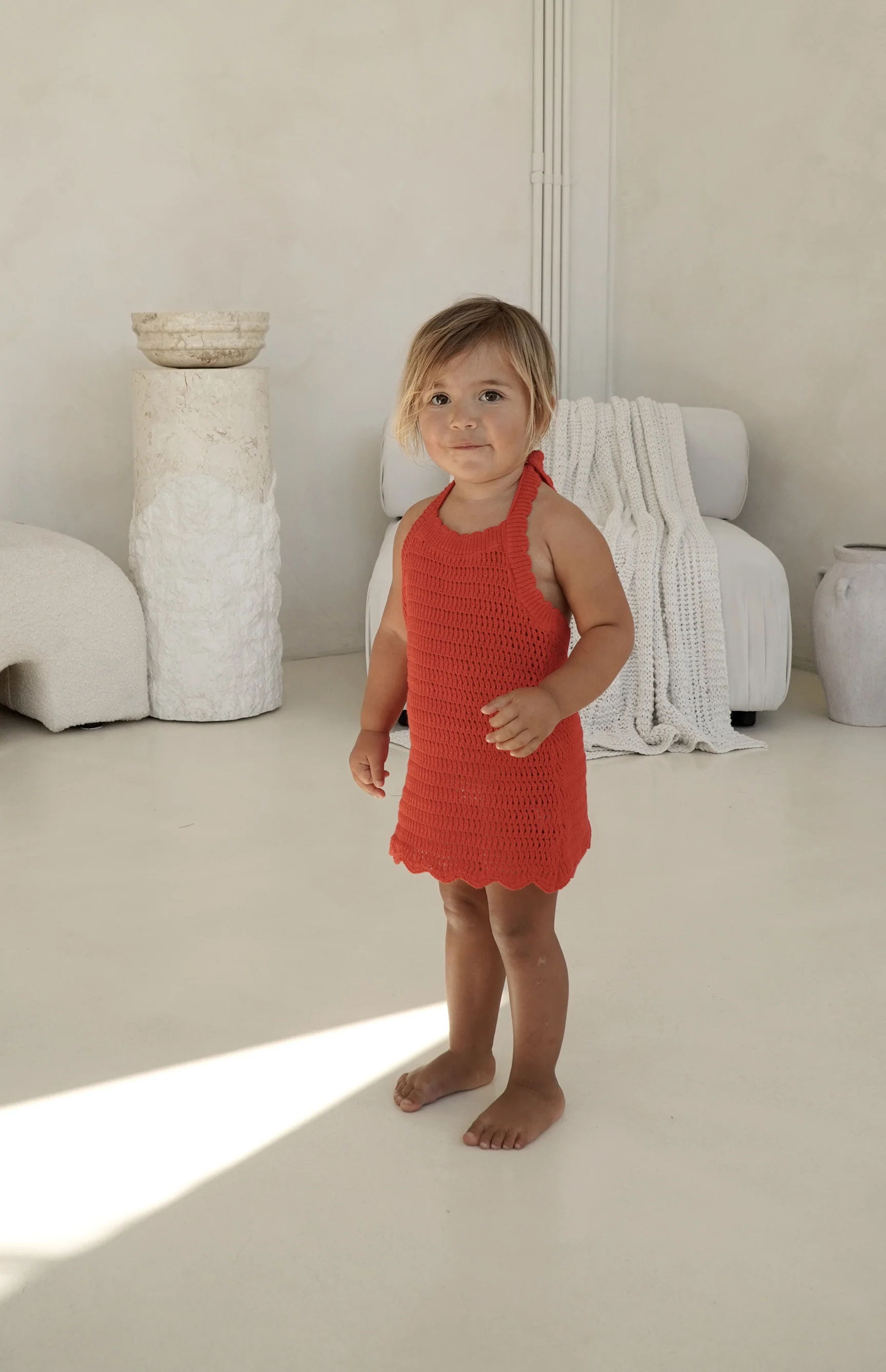 BIRDIE HALTER CROCHET DRESS - RED - Image 6