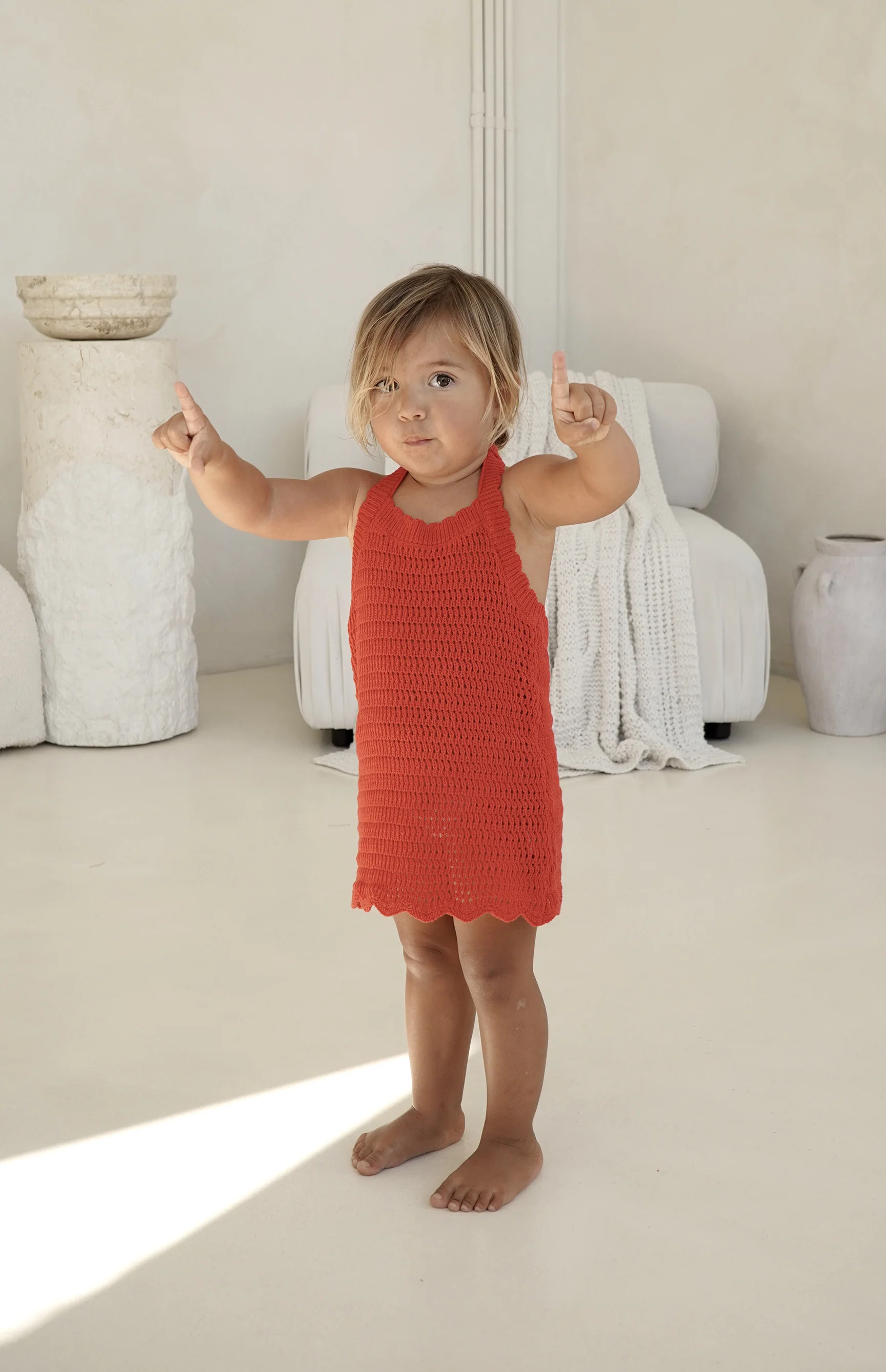BIRDIE HALTER CROCHET DRESS - RED - Image 7