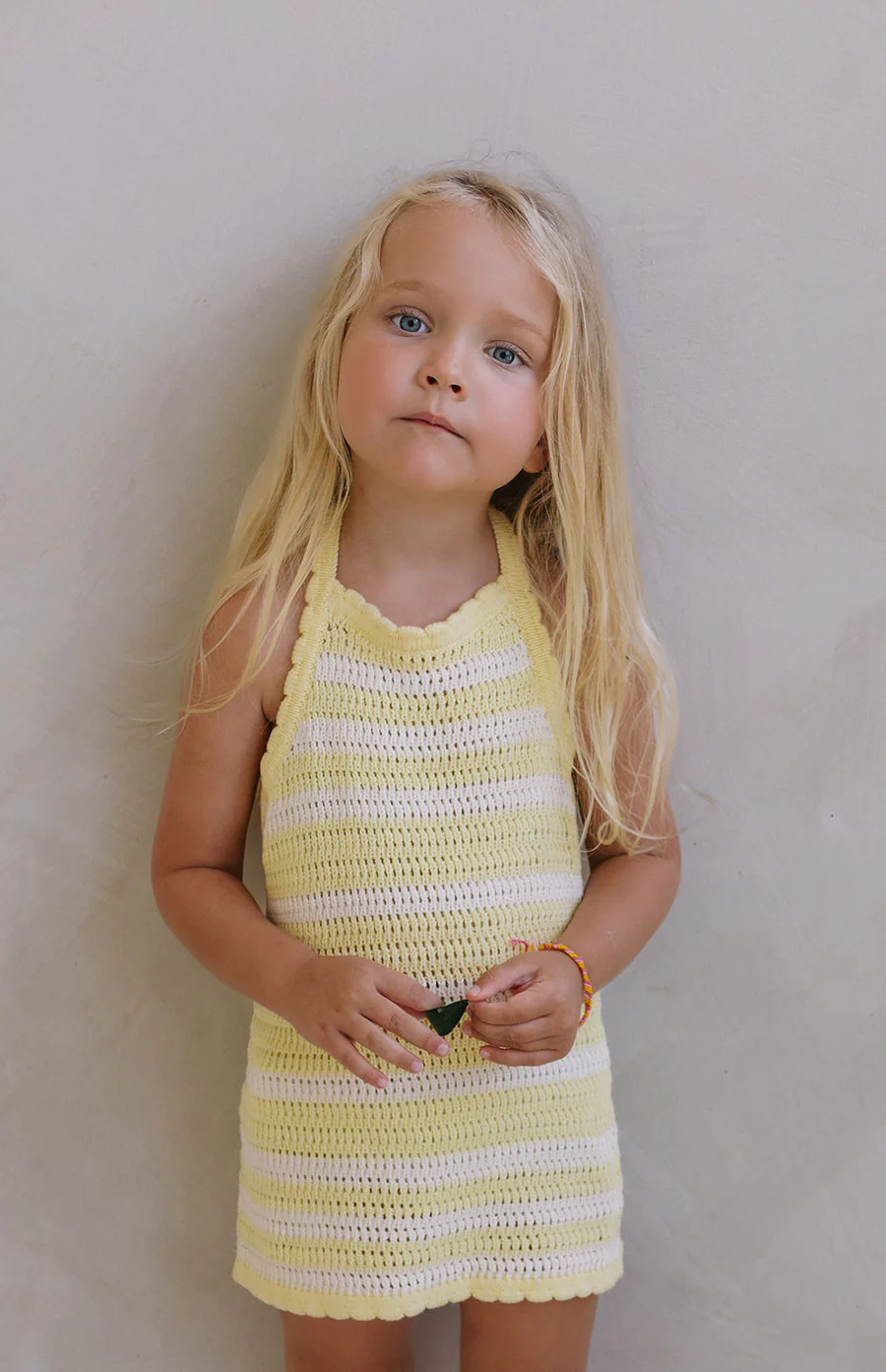 BIRDIE HALTER DRESS - BUTTERCUP STRIPE - Image 3