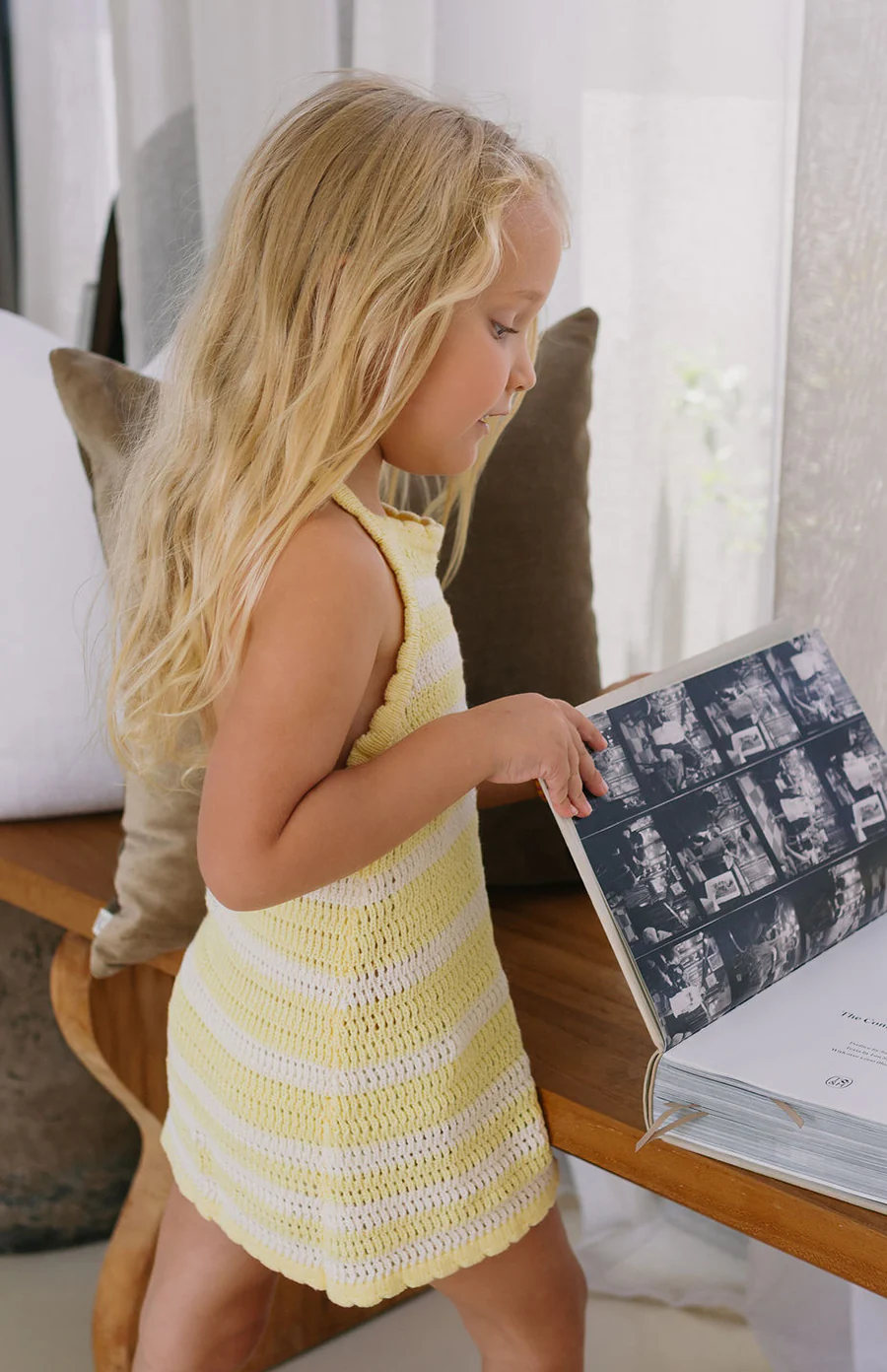 BIRDIE HALTER DRESS - BUTTERCUP STRIPE - Image 4
