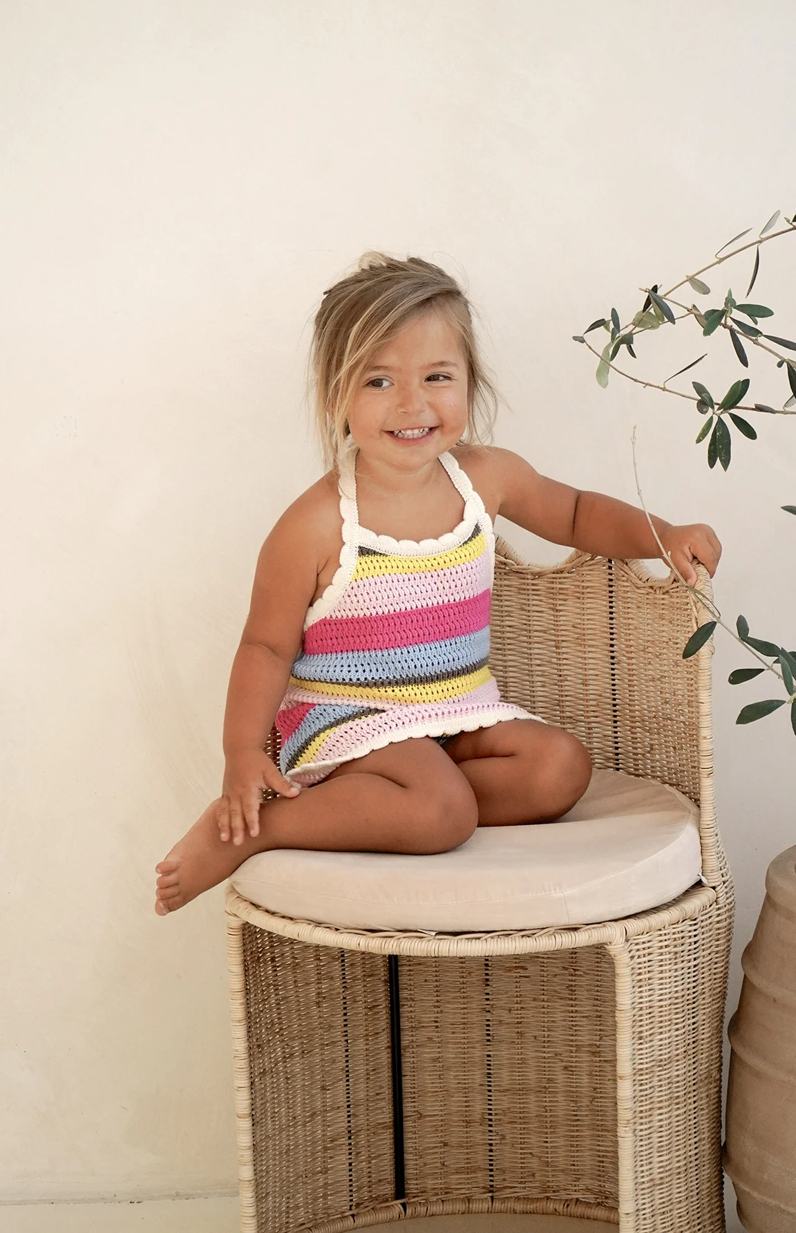 BIRDIE HALTER DRESS - HAVANA STRIPE - Image 2