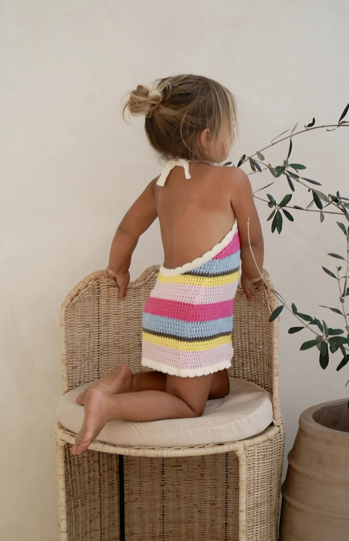 BIRDIE HALTER DRESS - HAVANA STRIPE - Image 5