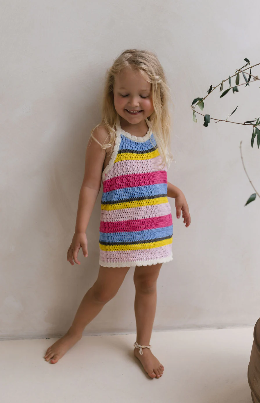 BIRDIE HALTER DRESS - HAVANA STRIPE - Image 6