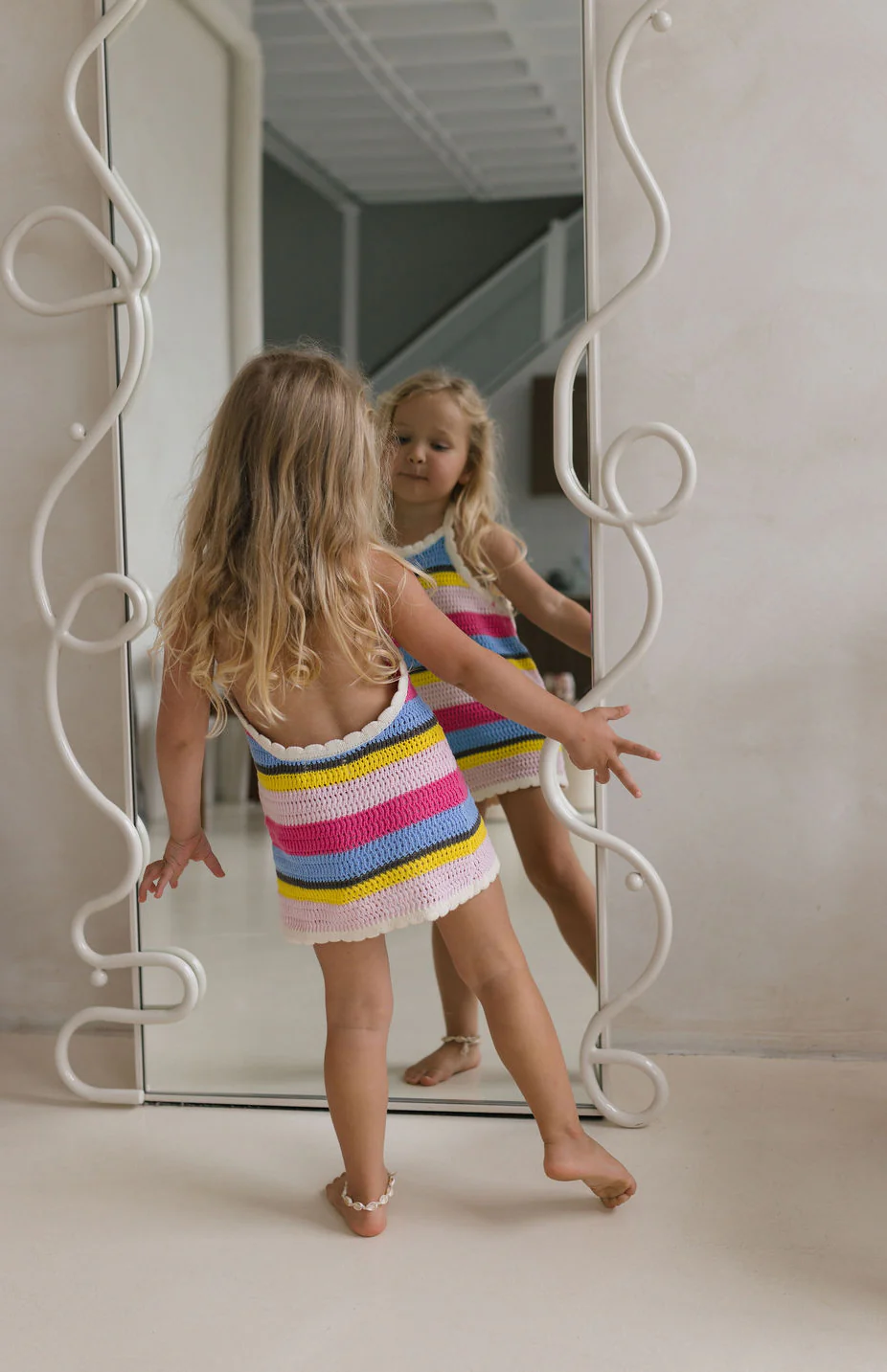 BIRDIE HALTER DRESS - HAVANA STRIPE - Image 7
