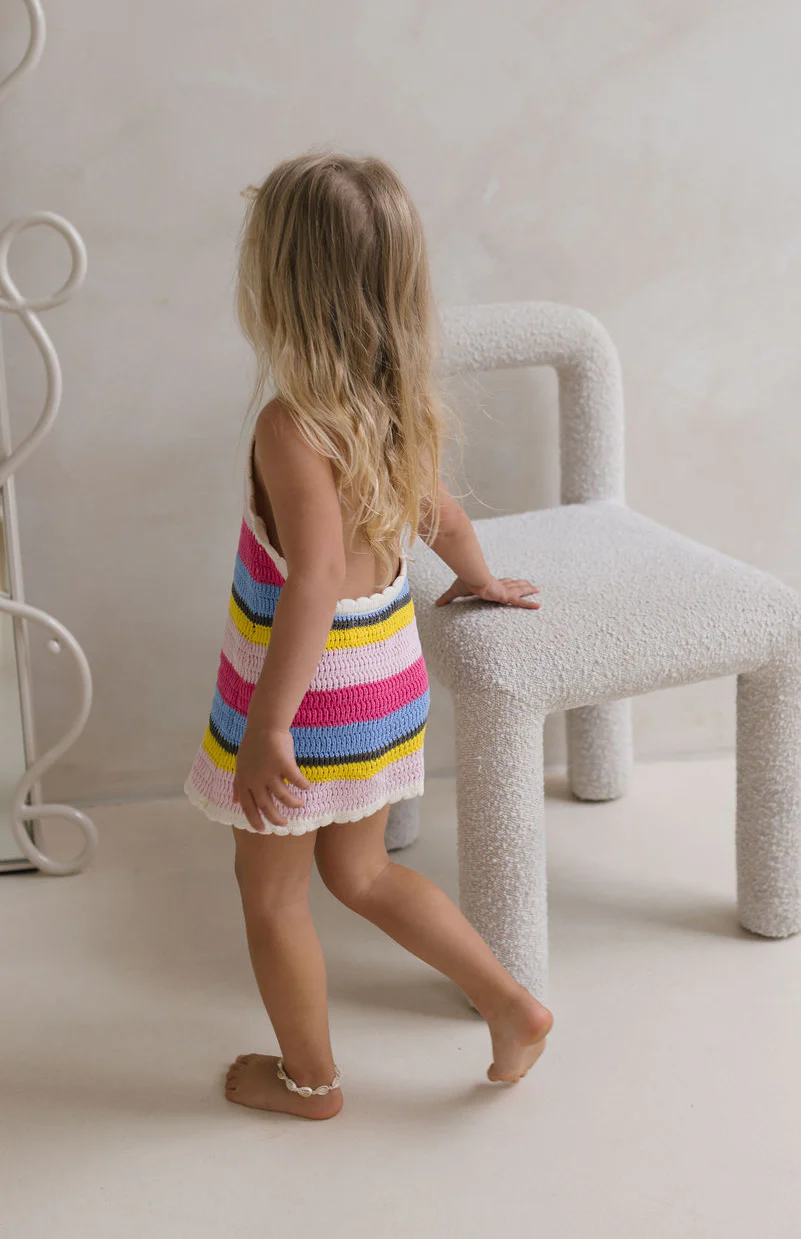 BIRDIE HALTER DRESS - HAVANA STRIPE - Image 8