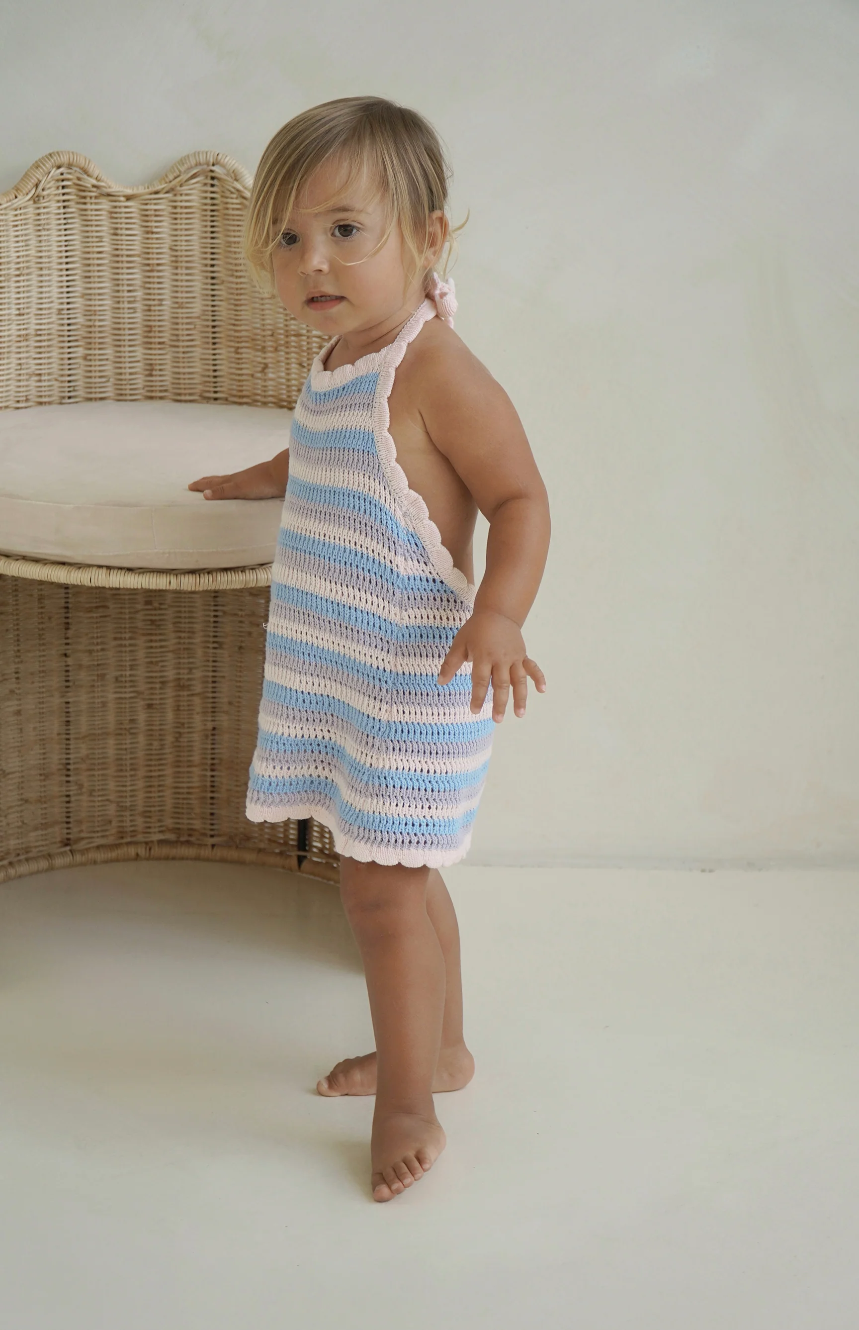 BIRDIE HALTER DRESS - LUNA STRIPE - Image 2