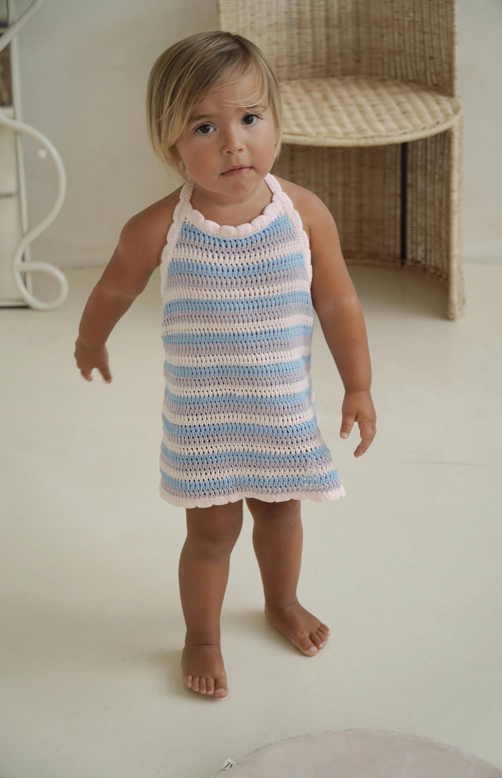 BIRDIE HALTER DRESS - LUNA STRIPE - Image 5