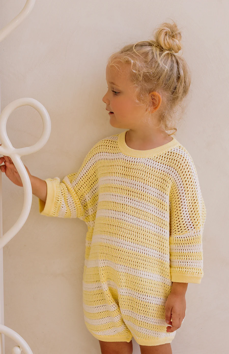 BUTTERCUP STRIPE CROCHET ROMPER - Image 3