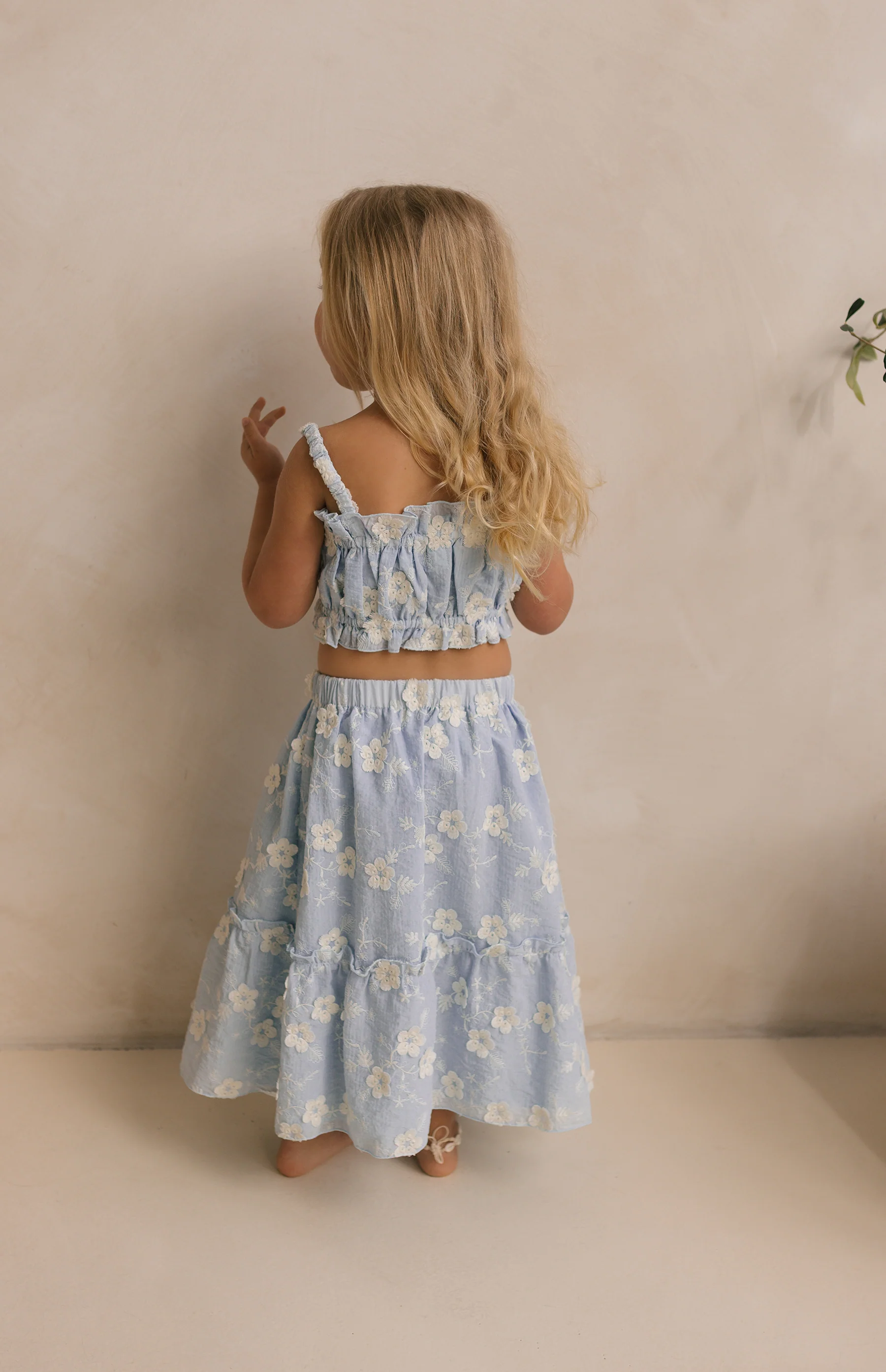 CELESTE CROP & SKIRT SET - BLUE - Image 2