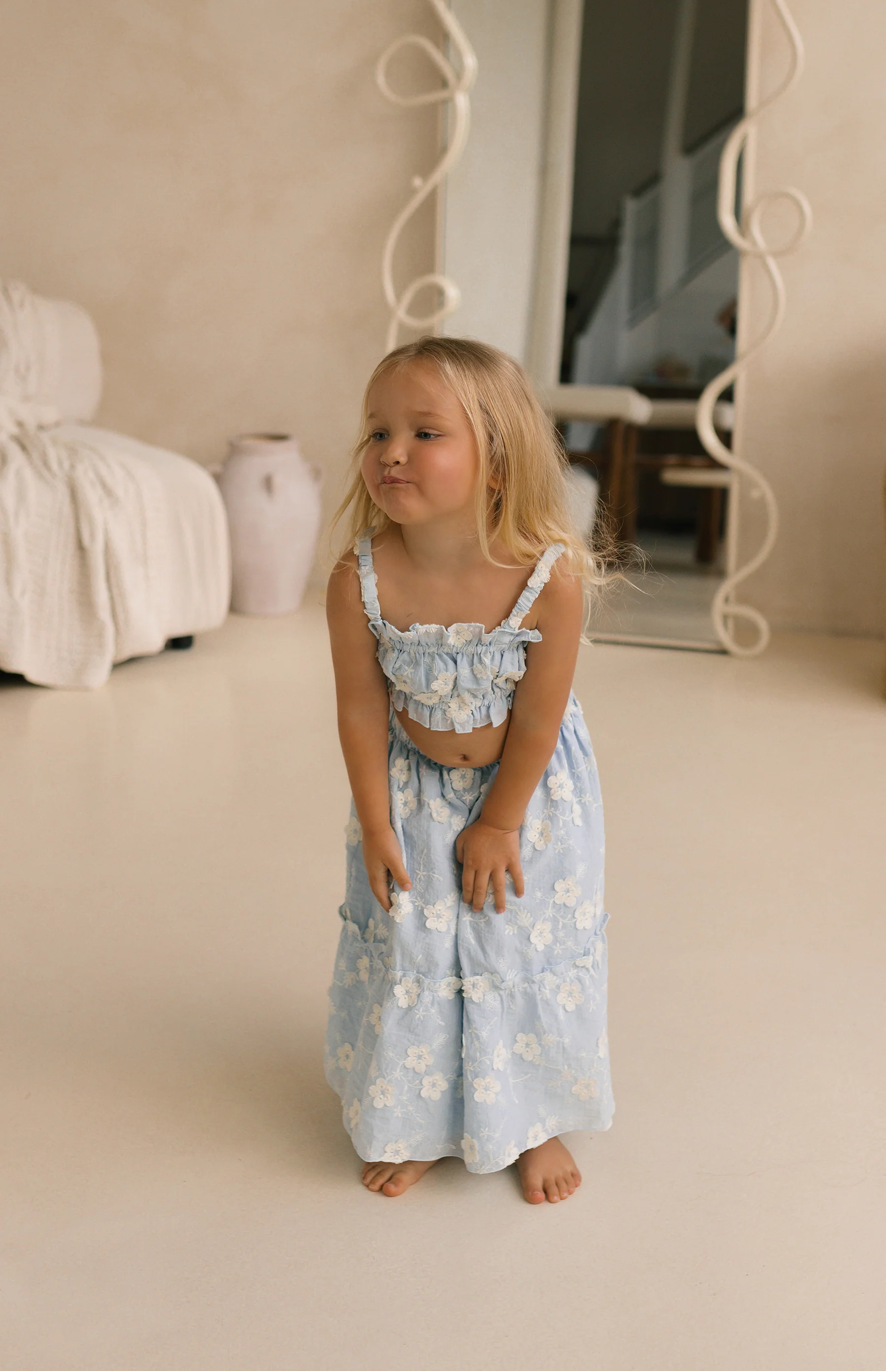 CELESTE CROP & SKIRT SET - BLUE - Image 4