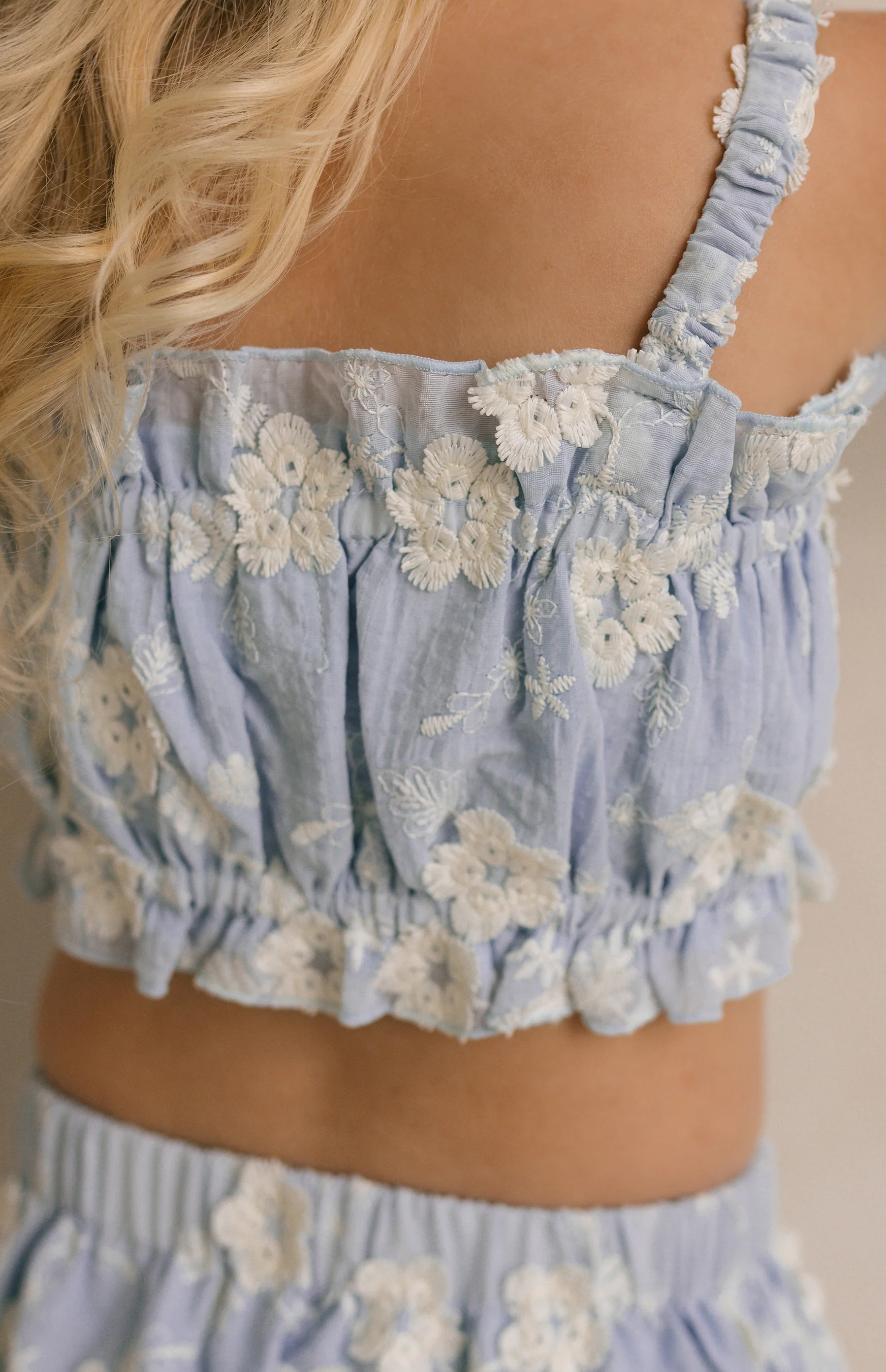 CELESTE CROP & SKIRT SET - BLUE - Image 5