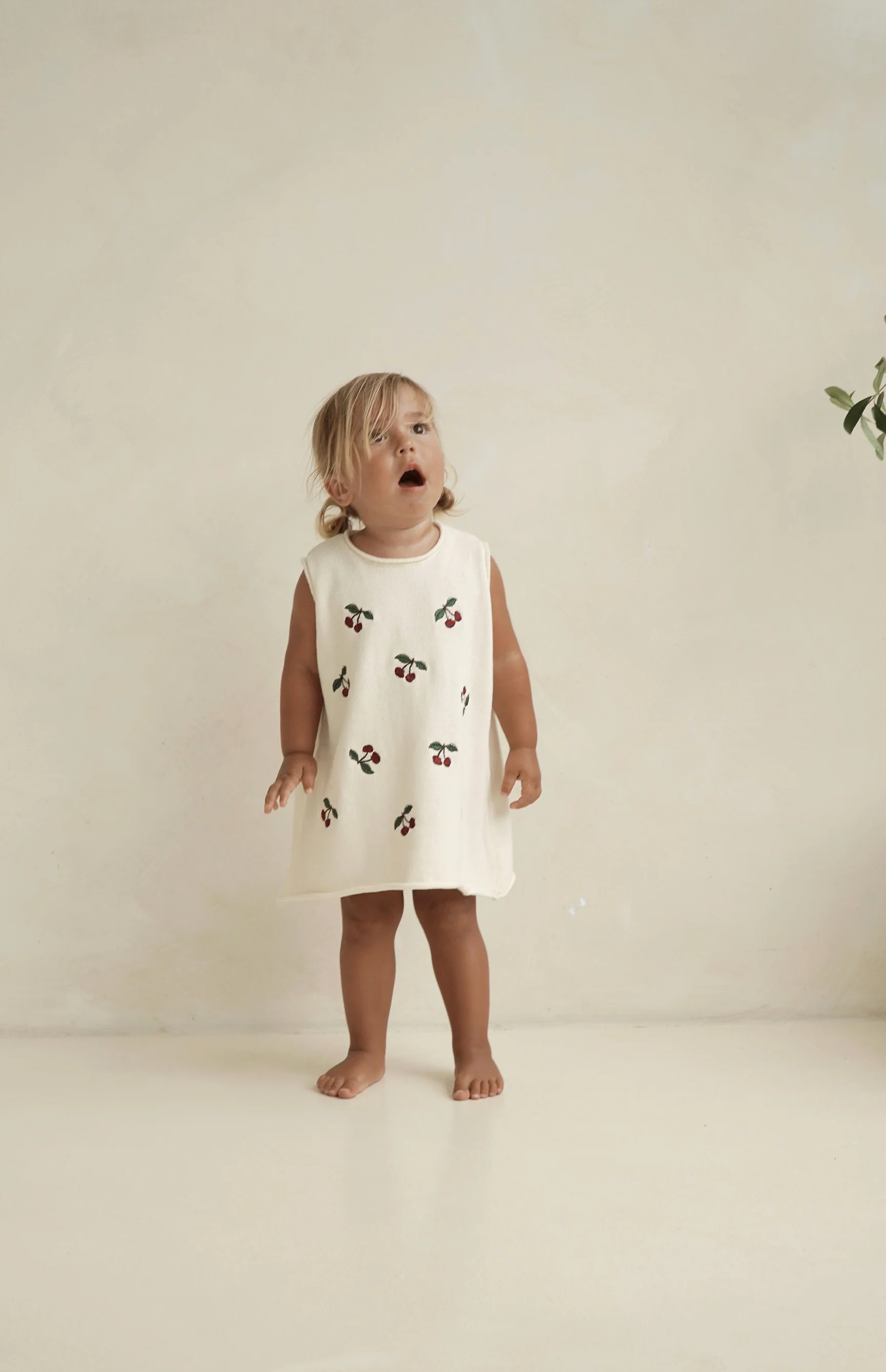 CHERRY DRESS - CREAM - Image 2