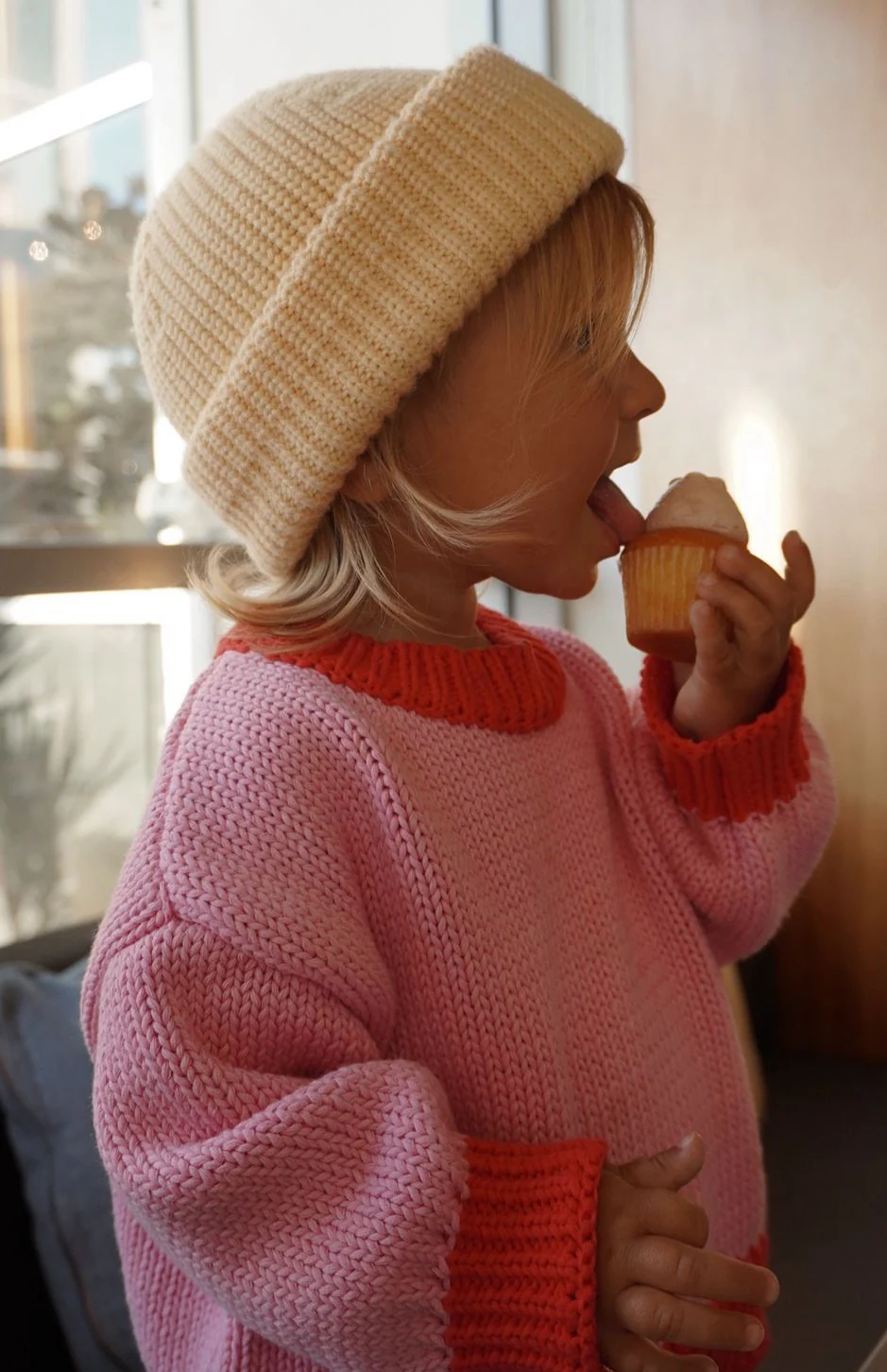 COLOURBLOCK KNIT - PINK/RED - Image 2